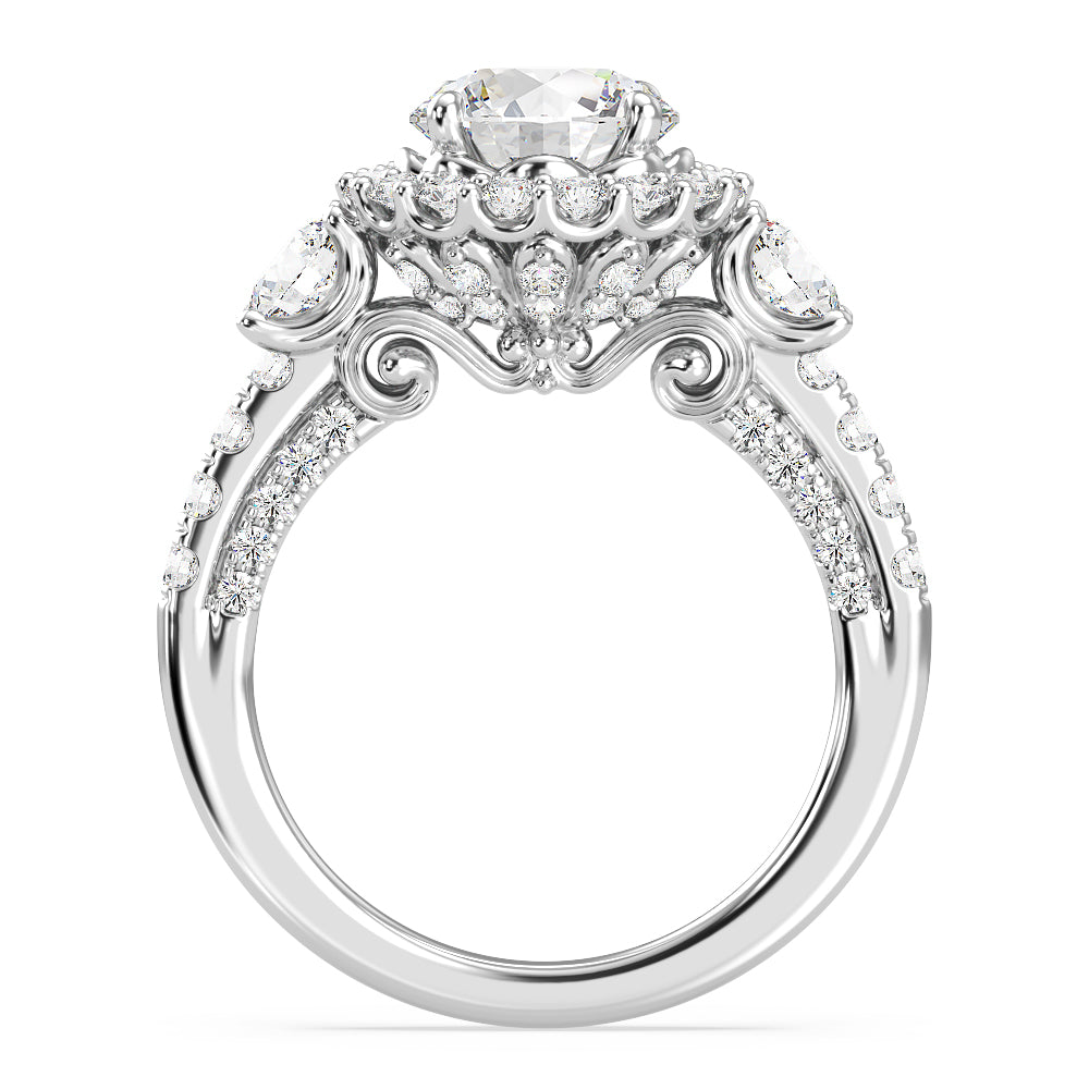 Enchanted Star Lab Grown Diamond 14K Gold Cinderella Side Stone Engagement Ring
