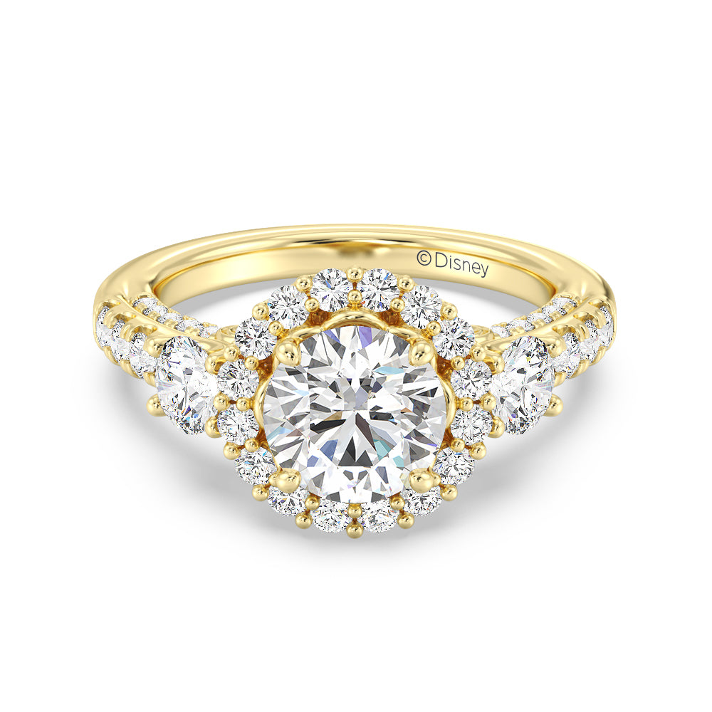 Enchanted Star Lab Grown Diamond 14K Gold Cinderella Side Stone Engagement Ring