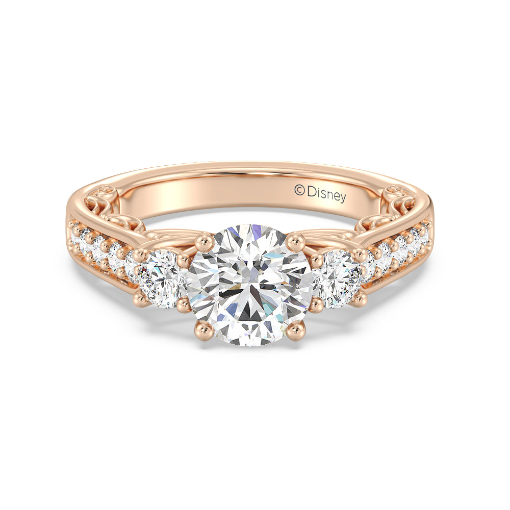 Enchanted Star Lab Grown Diamond 14K Gold Cinderella Three Stone Engagement Ring