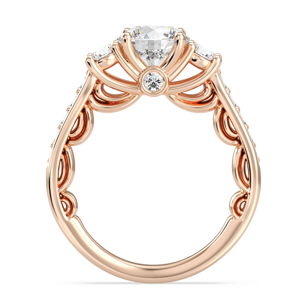 Enchanted Star Lab Grown Diamond 14K Gold Cinderella Three Stone Engagement Ring