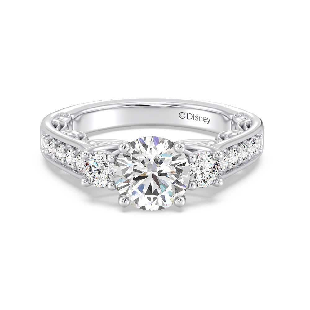 Enchanted Star Lab Grown Diamond 14K Gold Cinderella Three Stone Engagement Ring