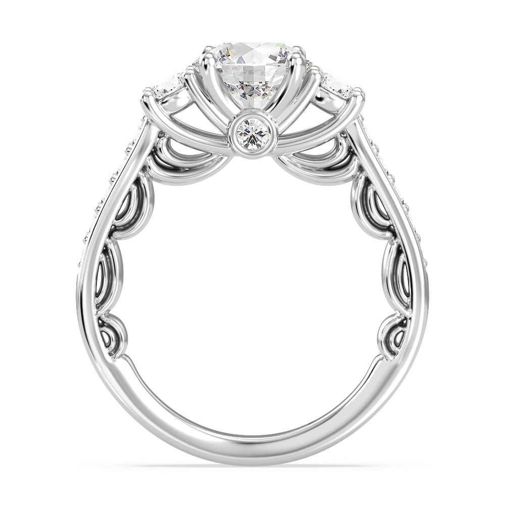 Enchanted Star Lab Grown Diamond 14K Gold Cinderella Three Stone Engagement Ring