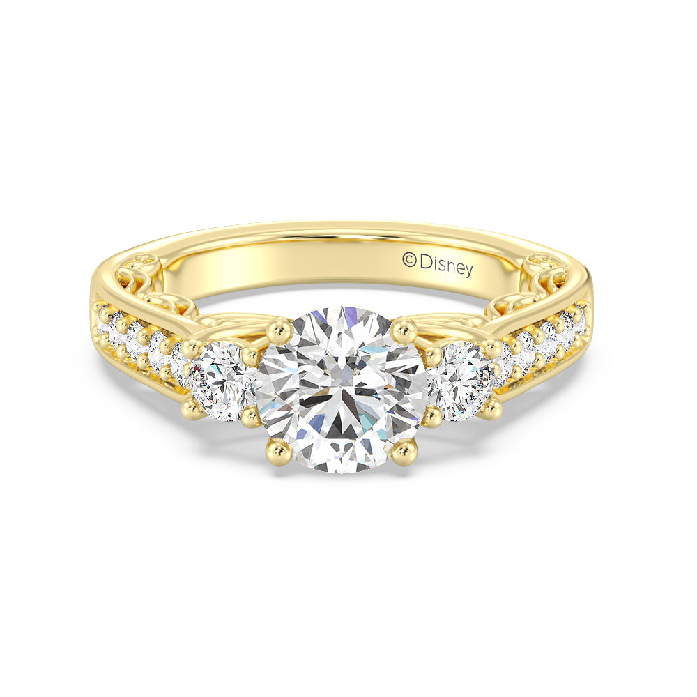 Enchanted Star Lab Grown Diamond 14K Gold Cinderella Three Stone Engagement Ring