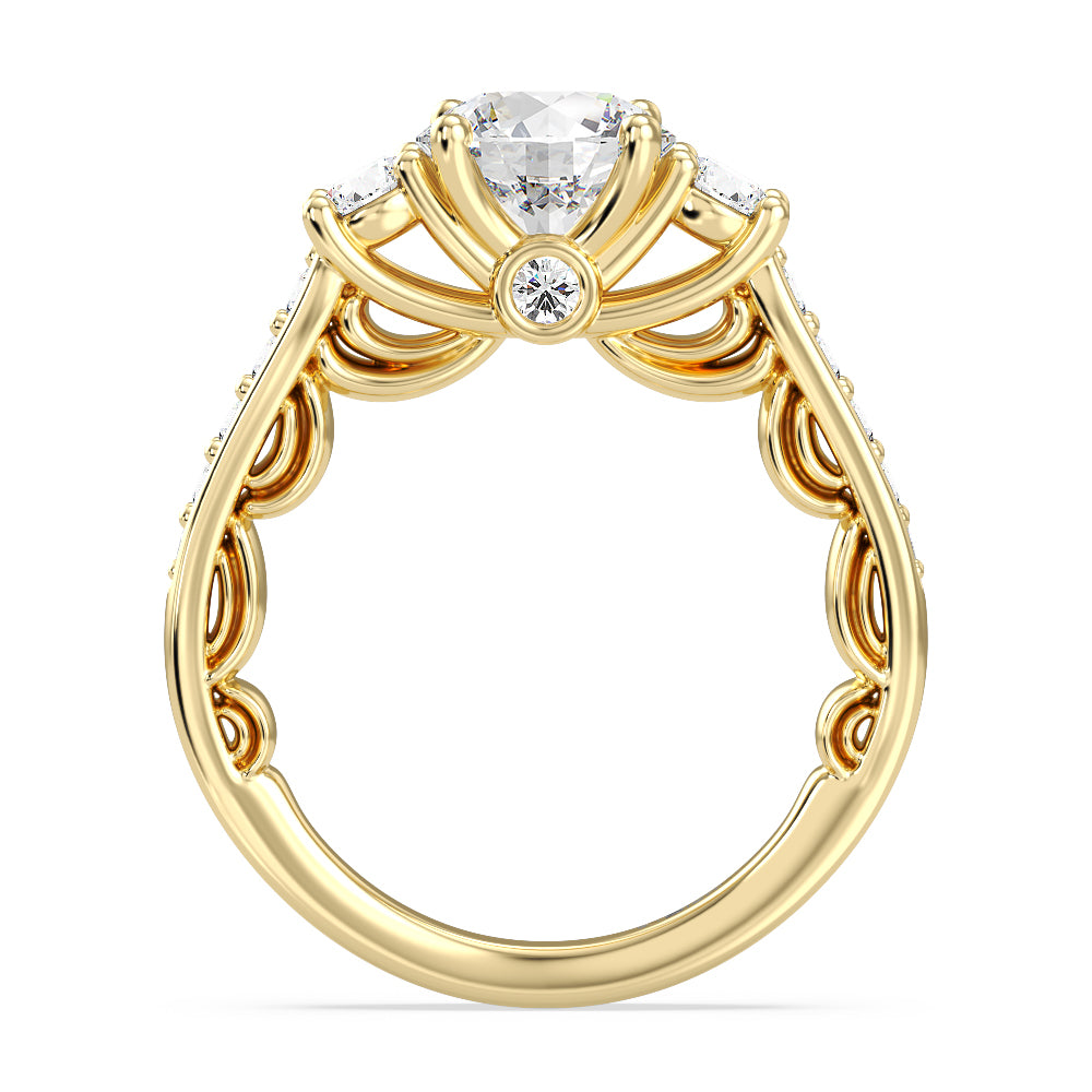 Enchanted Star Lab Grown Diamond 14K Gold Cinderella Three Stone Engagement Ring