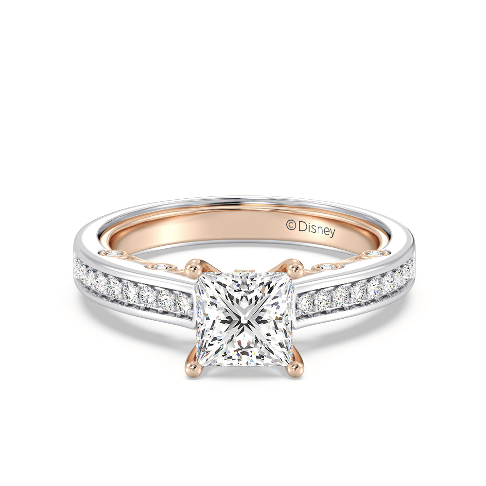 Enchanted Star Lab Grown Diamond 14K Gold  Snow White Bow Engagement Ring Set
