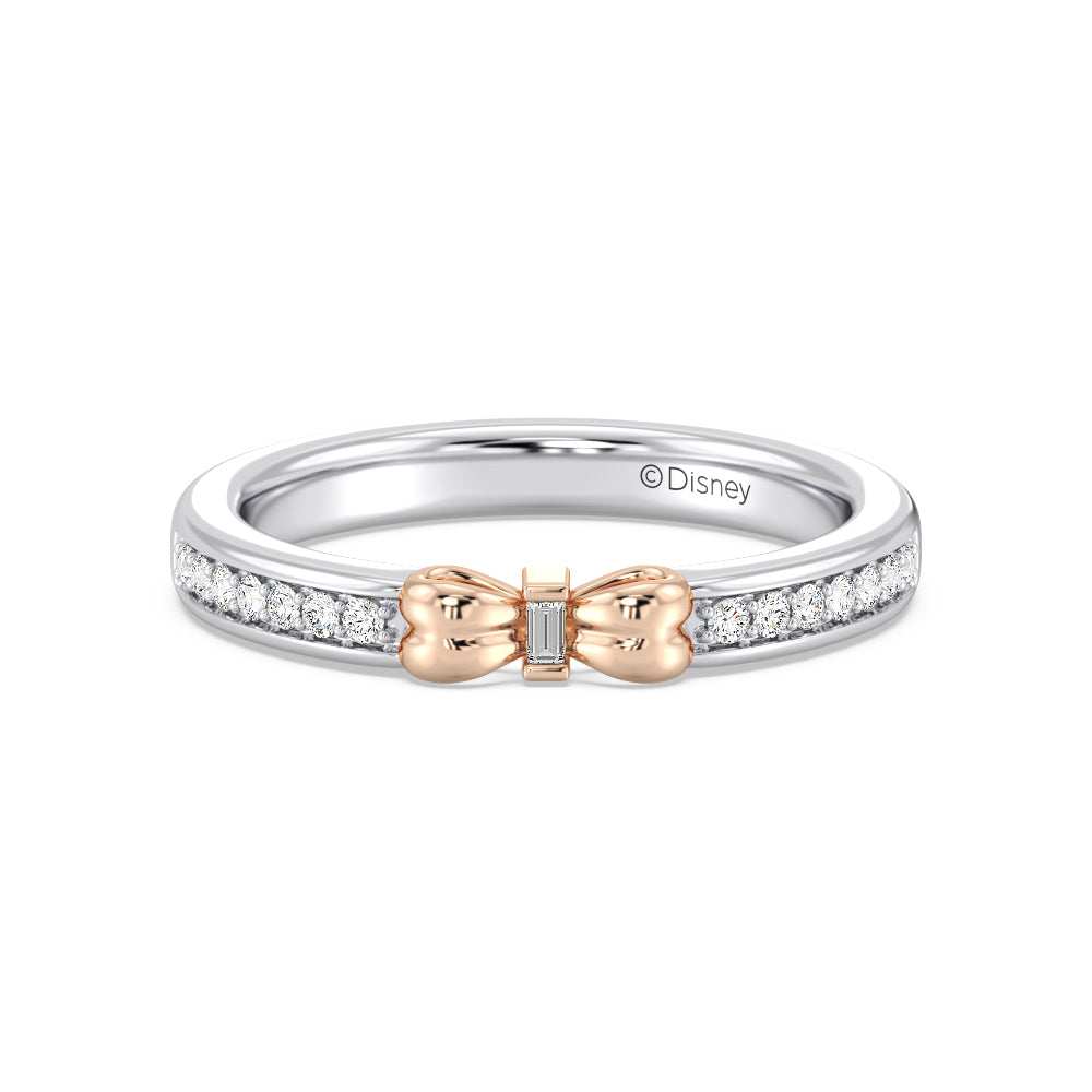 Enchanted Star Lab Grown Diamond 14K Gold  Snow White Bow Engagement Ring Set