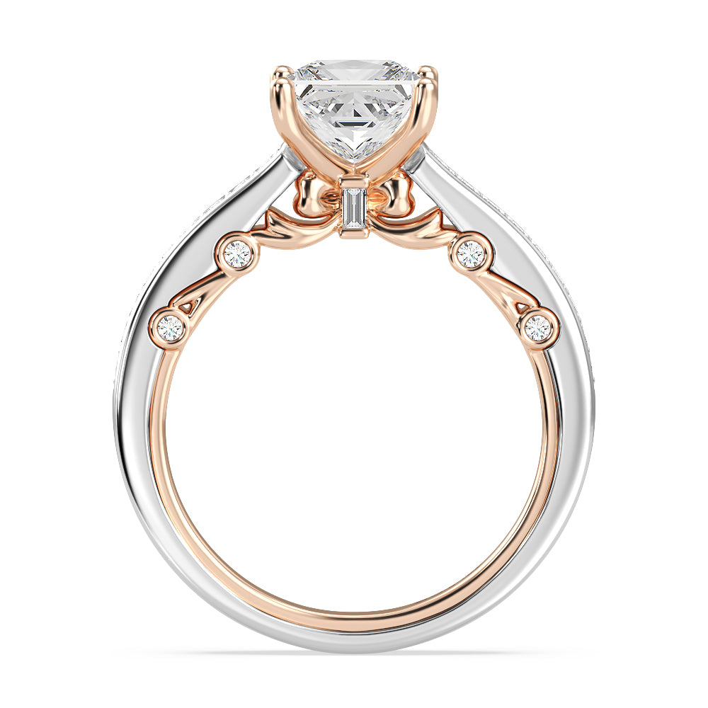 Enchanted Star Lab Grown Diamond 14K Gold  Snow White Bow Engagement Ring Set