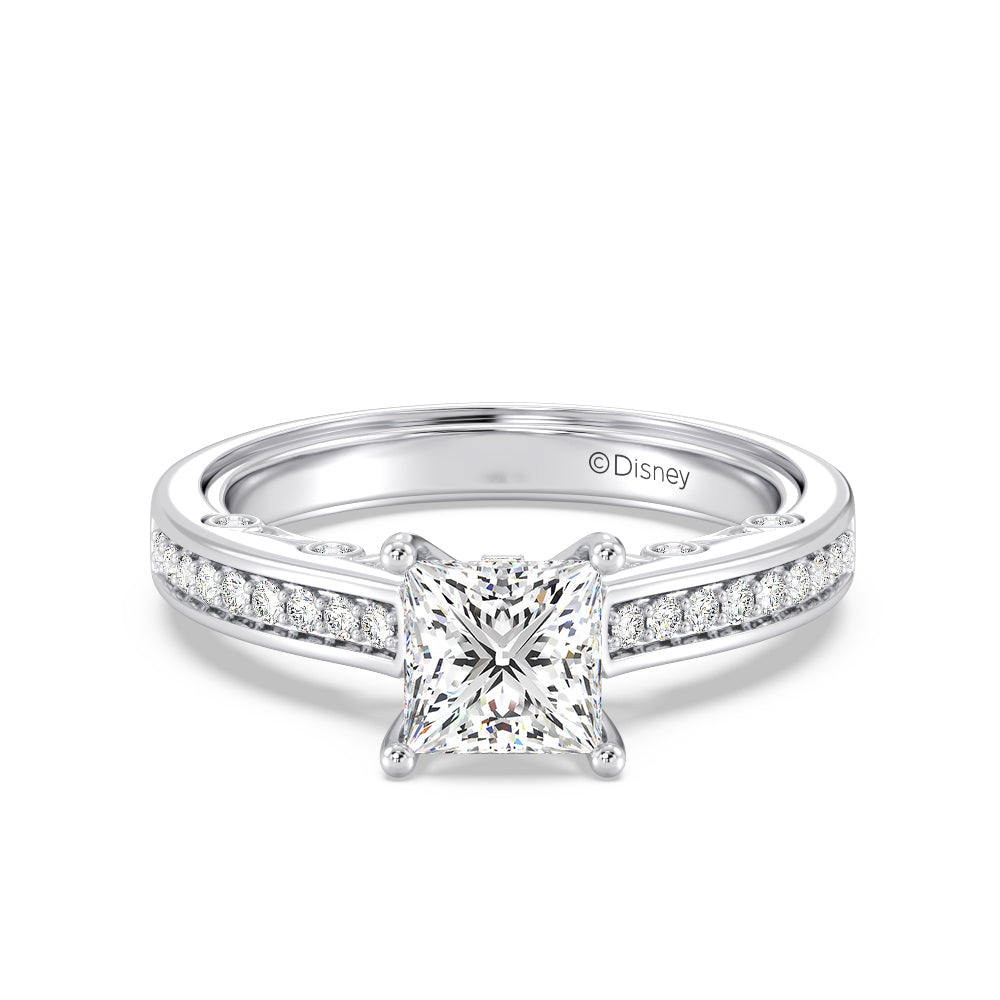 Enchanted Star Lab Grown Diamond 14K Gold  Snow White Bow Engagement Ring Set