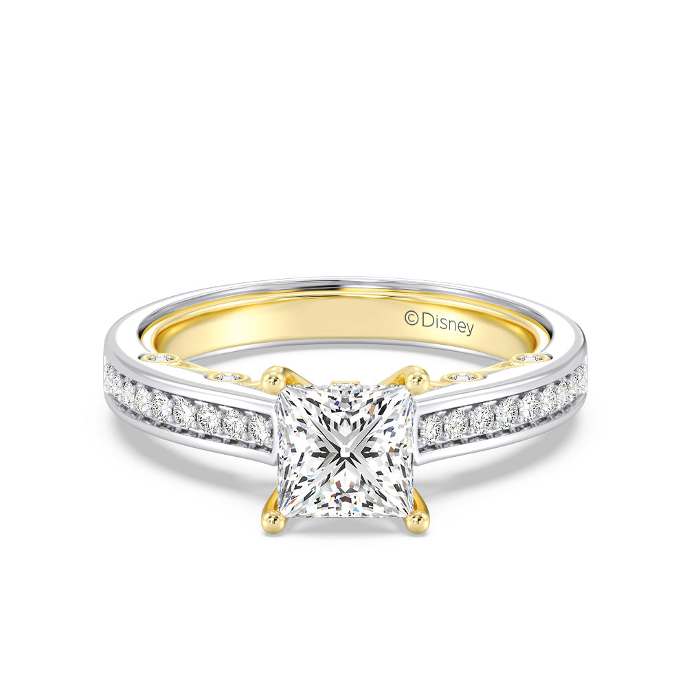 Enchanted Star Lab Grown Diamond 14K Gold  Snow White Bow Engagement Ring Set