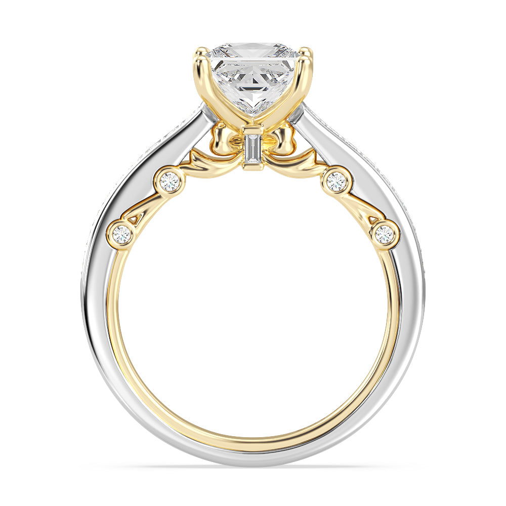 Enchanted Star Lab Grown Diamond 14K Gold  Snow White Bow Engagement Ring Set