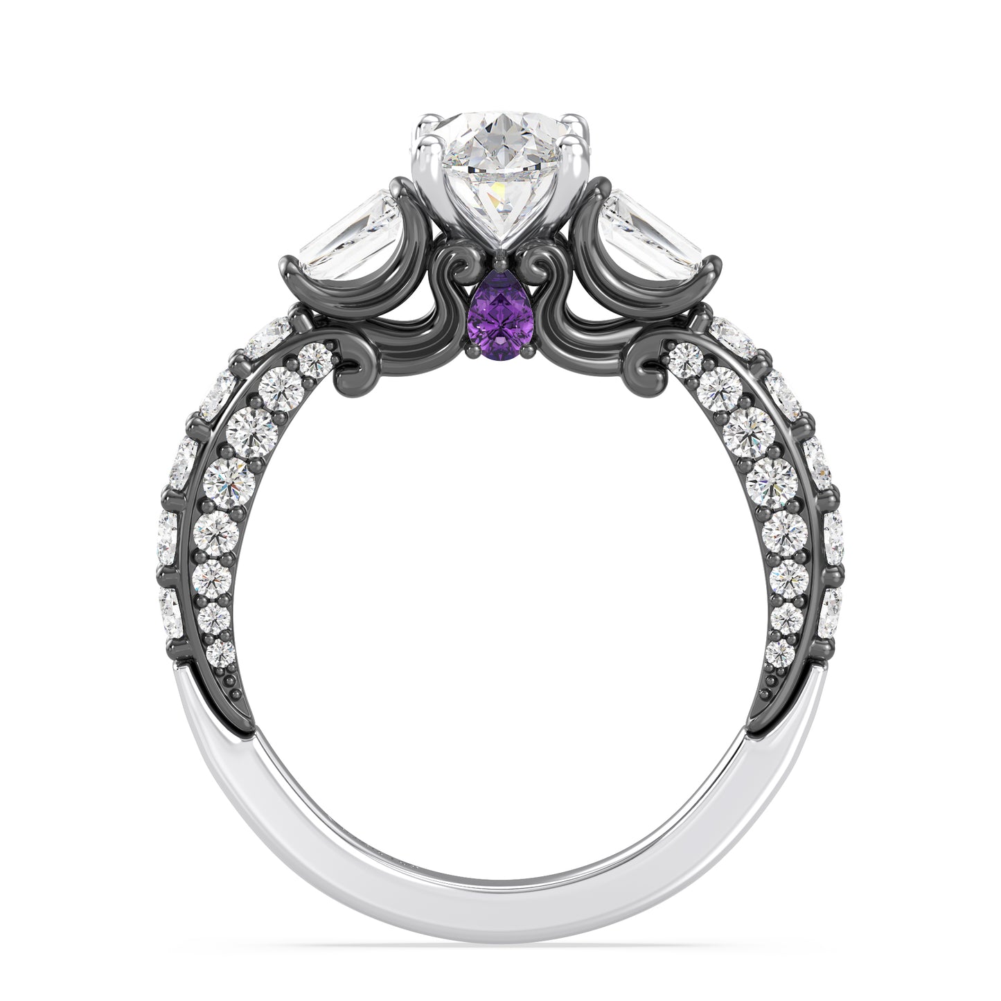 Enchanted Star Lab Grown Diamond 14K Gold Ursula Amethyst Peek-a-Boo Engagement Ring