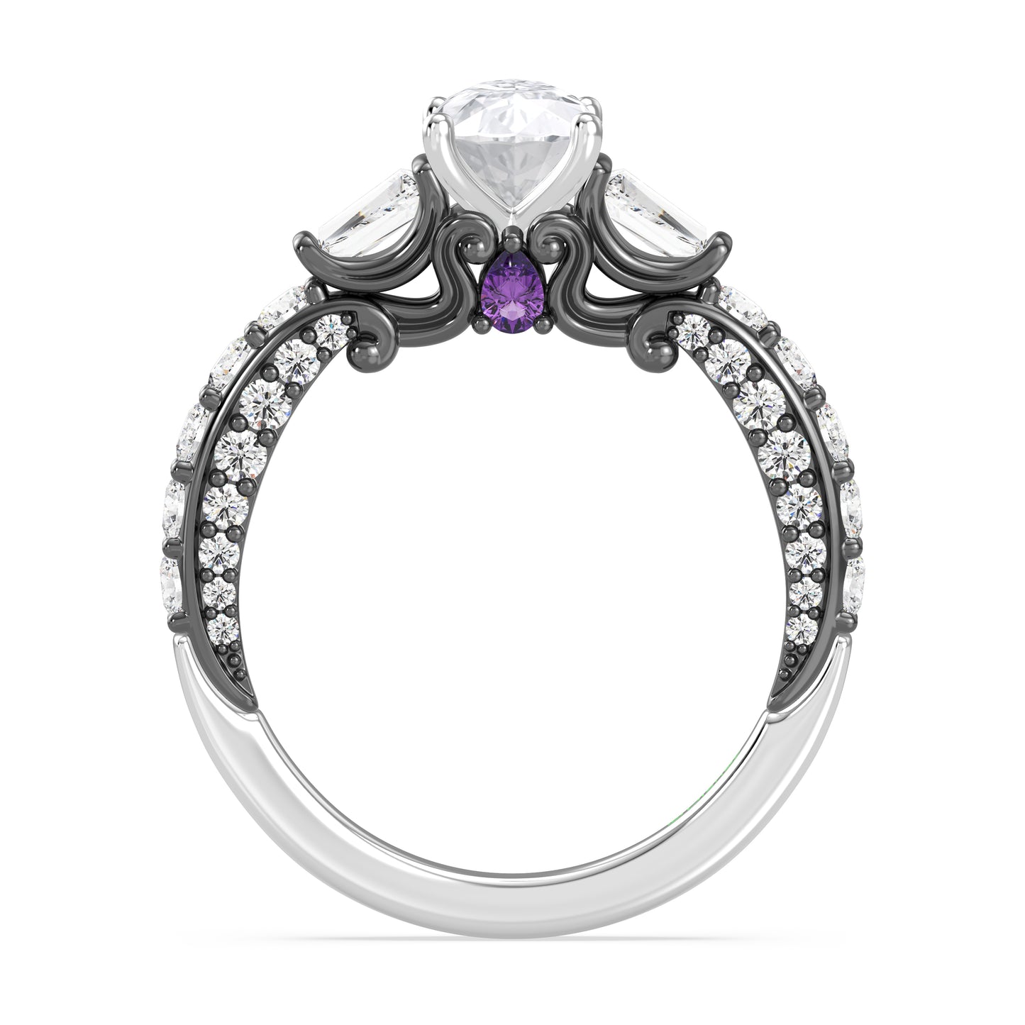 Enchanted Star Lab Grown Diamond 14K Gold Ursula Amethyst Peek-a-Boo Engagement Ring