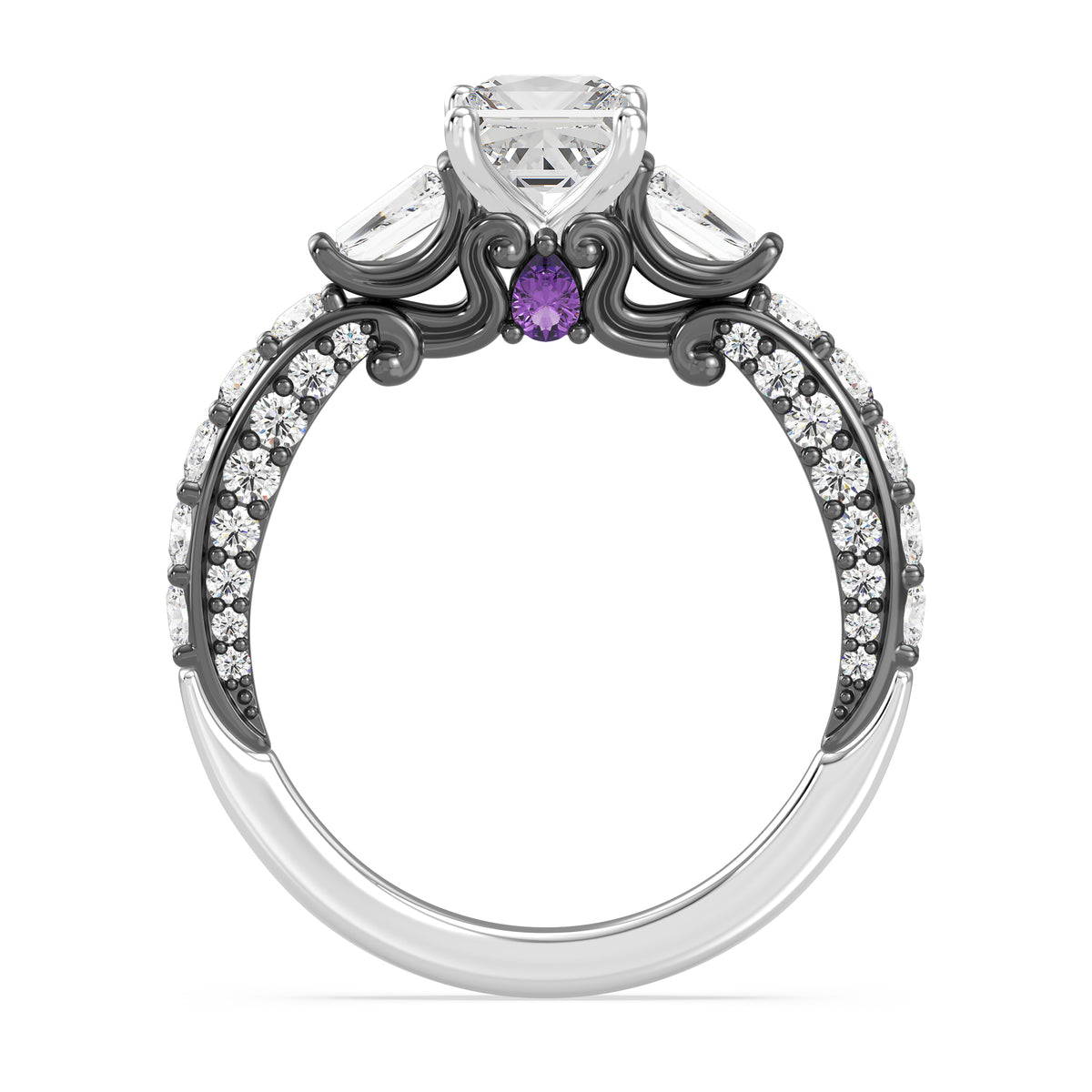Enchanted Star Lab Grown Diamond 14K Gold Ursula Amethyst Peek-a-Boo Engagement Ring