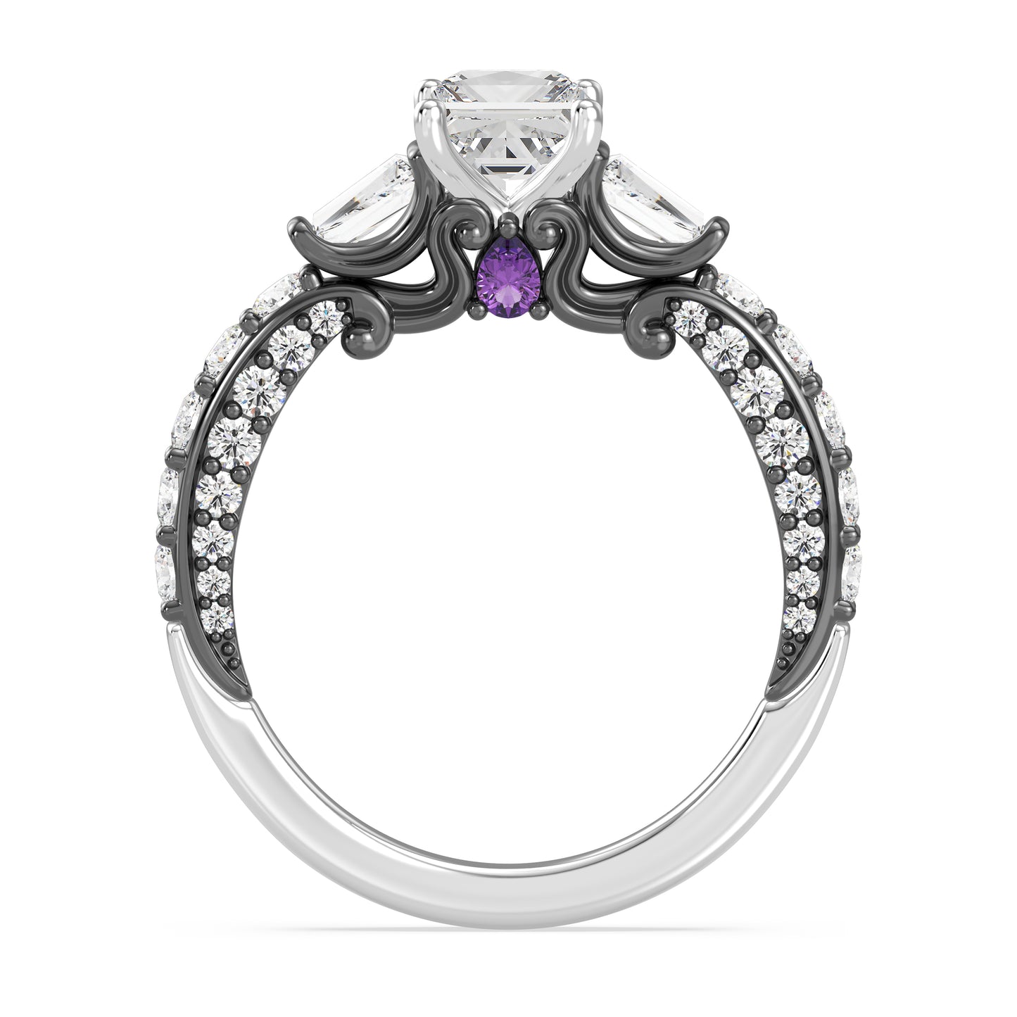 Enchanted Star Lab Grown Diamond 14K Gold Ursula Amethyst Peek-a-Boo Engagement Ring
