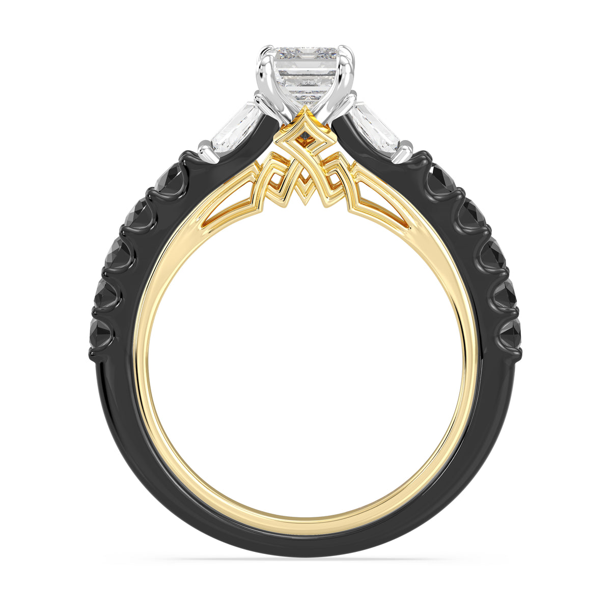 Enchanted Star Lab Grown Diamond 14K Gold Evil Queen Two Tone Engagement Ring