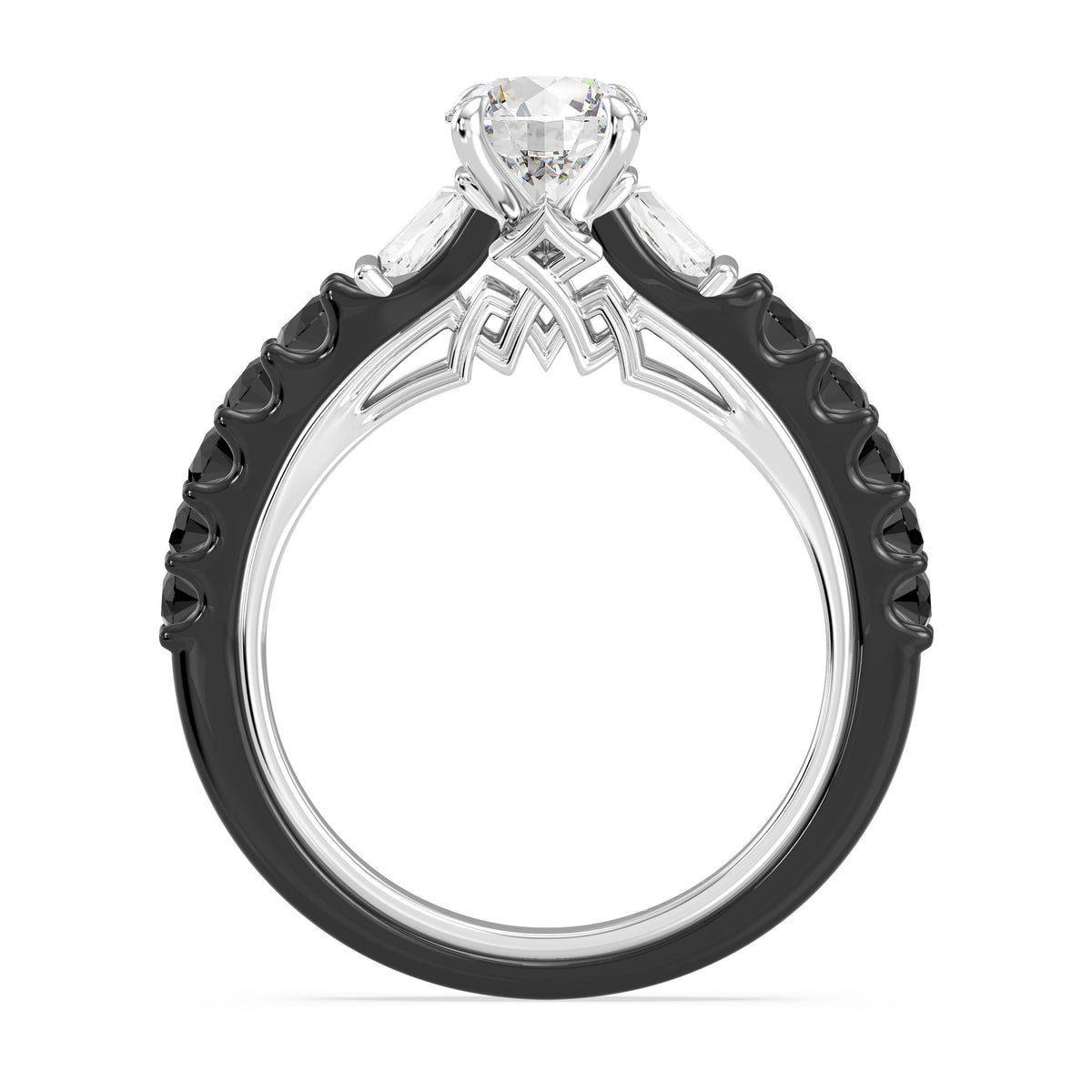 Enchanted Star Lab Grown Diamond 14K Gold Evil Queen Two Tone Engagement Ring