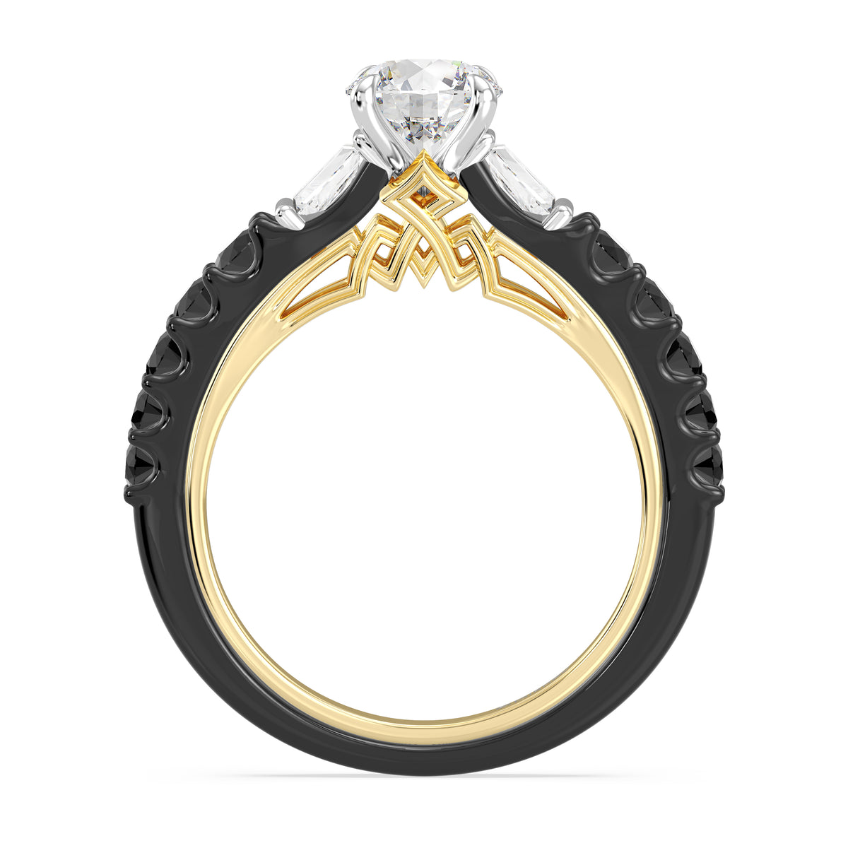 Enchanted Star Lab Grown Diamond 14K Gold Evil Queen Two Tone Engagement Ring
