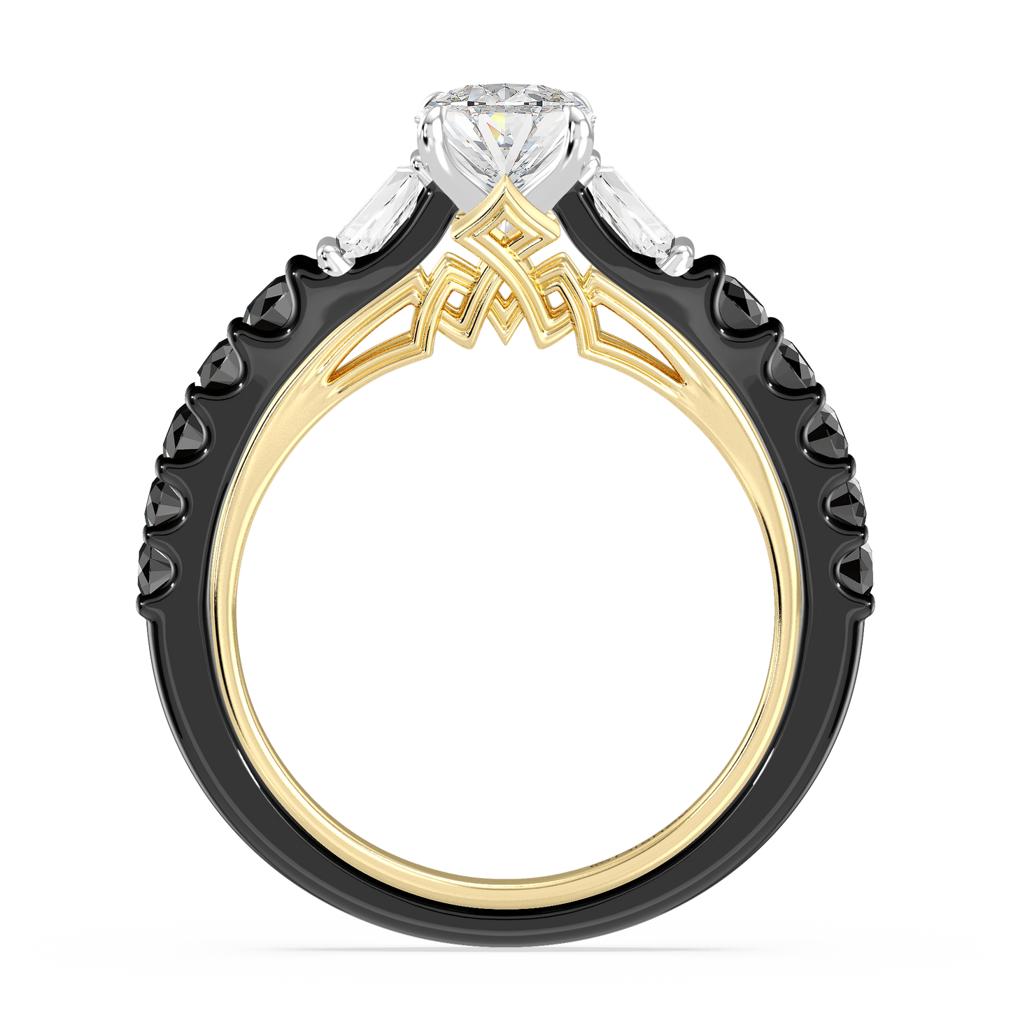 Enchanted Star Lab Grown Diamond 14K Gold Evil Queen Two Tone Engagement Ring
