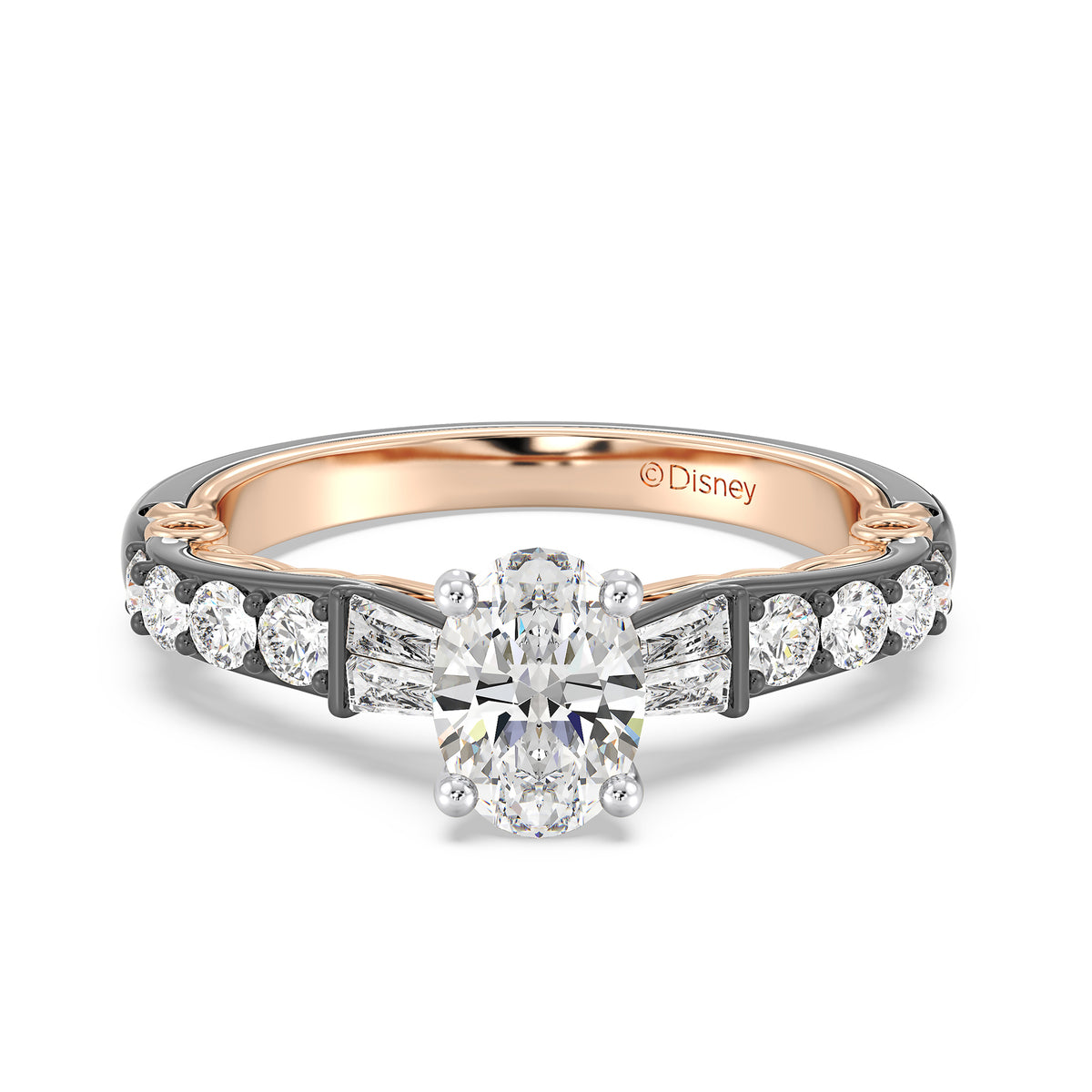 Enchanted Star 14K Gold And Black Rhodium With Lab Grown Diamonds Disney’s Evil Queen Engagement Ring