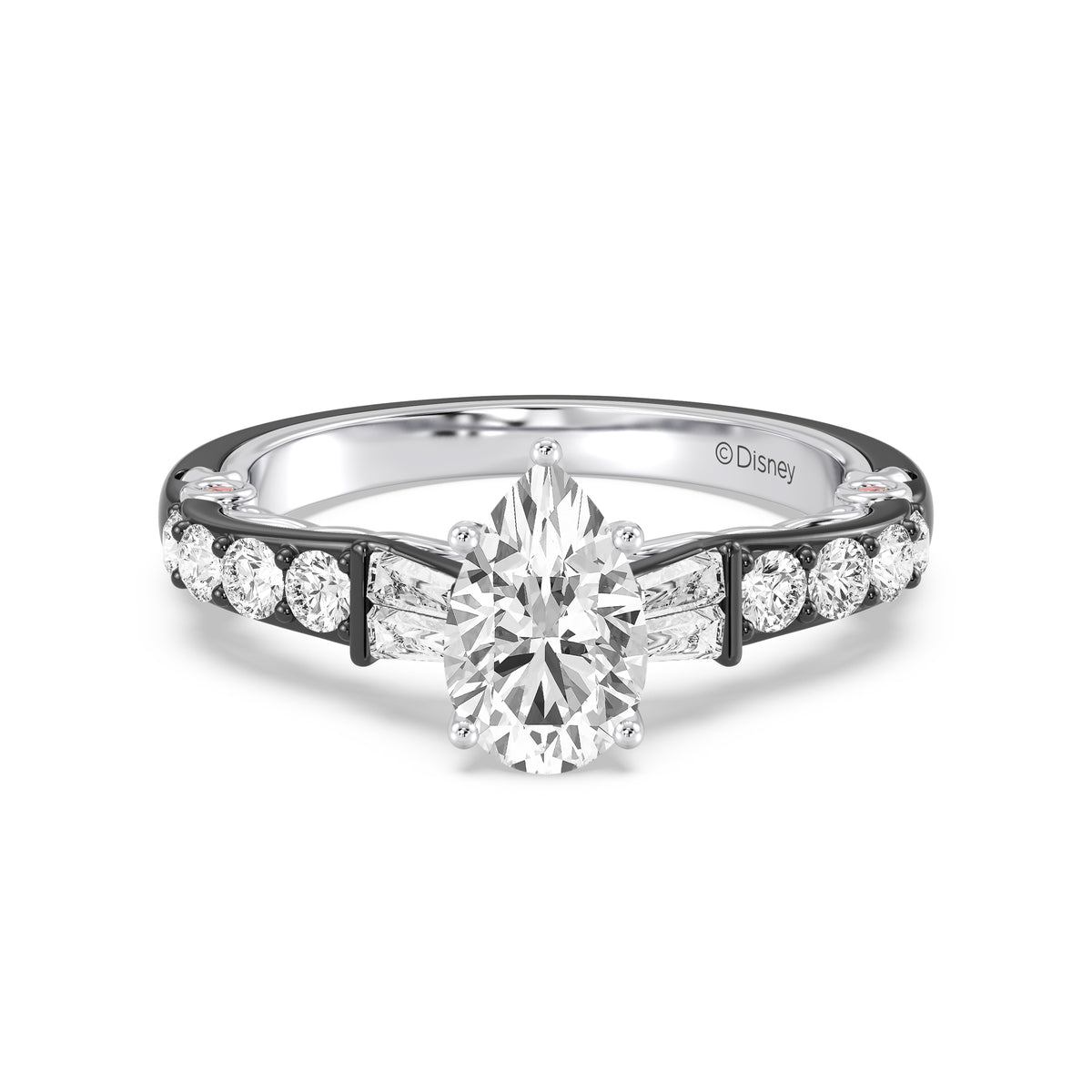 Enchanted Star 14K Gold And Black Rhodium With Lab Grown Diamonds Disney’s Evil Queen Engagement Ring