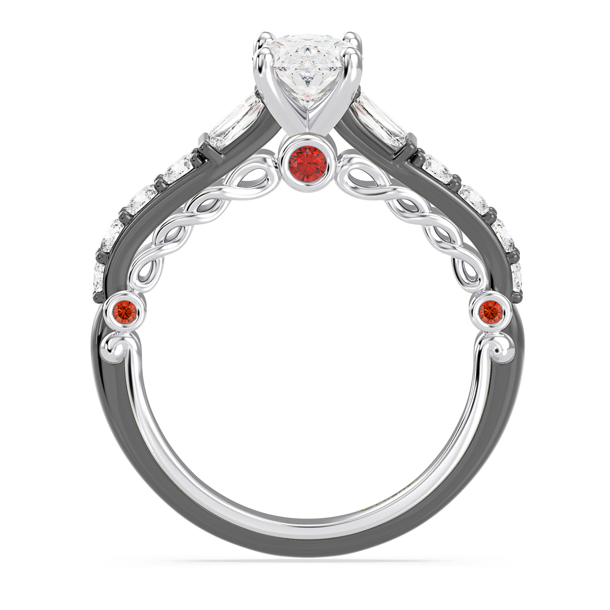 Enchanted Star 14K Gold And Black Rhodium With Lab Grown Diamonds Disney’s Evil Queen Engagement Ring