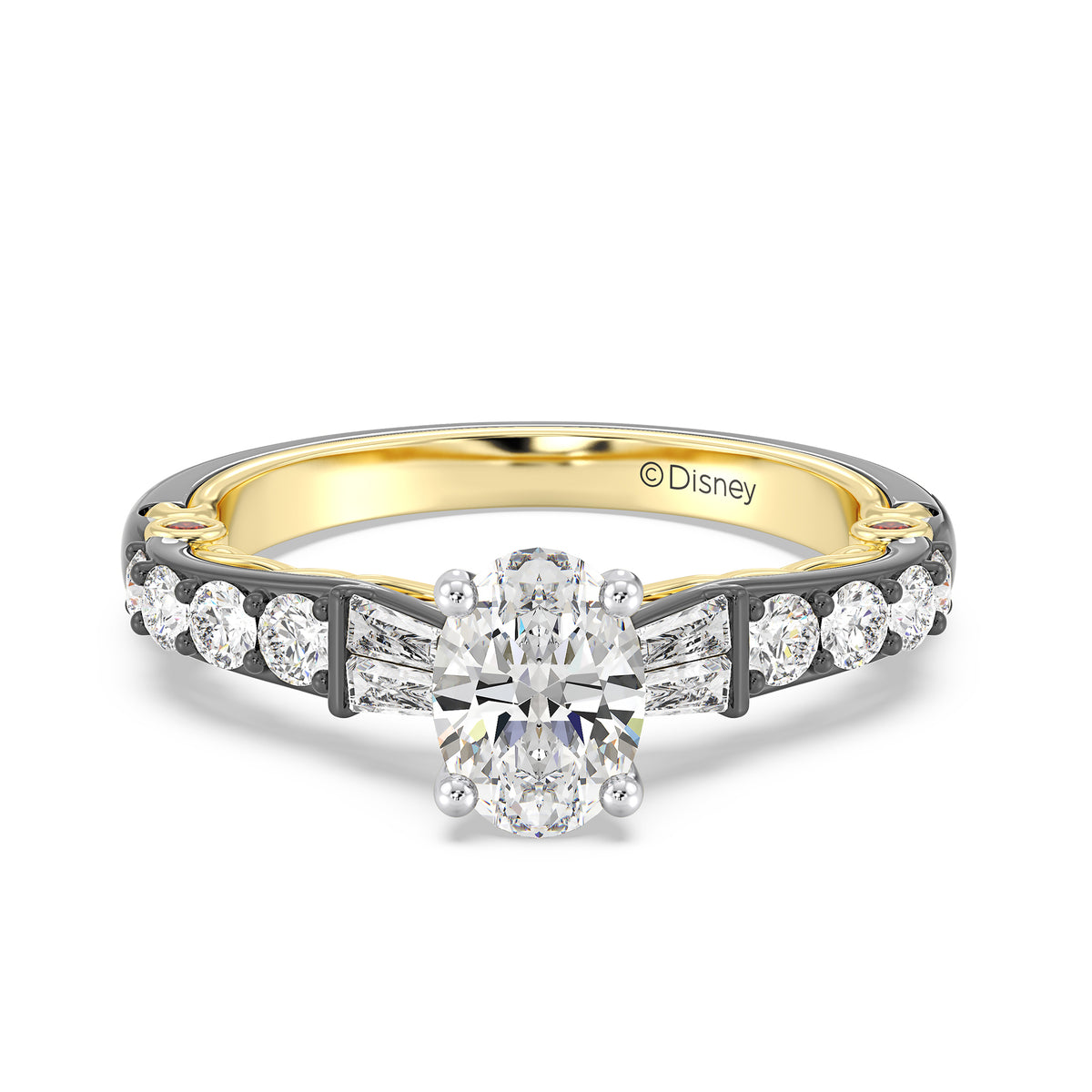 Enchanted Star 14K Gold And Black Rhodium With Lab Grown Diamonds Disney’s Evil Queen Engagement Ring