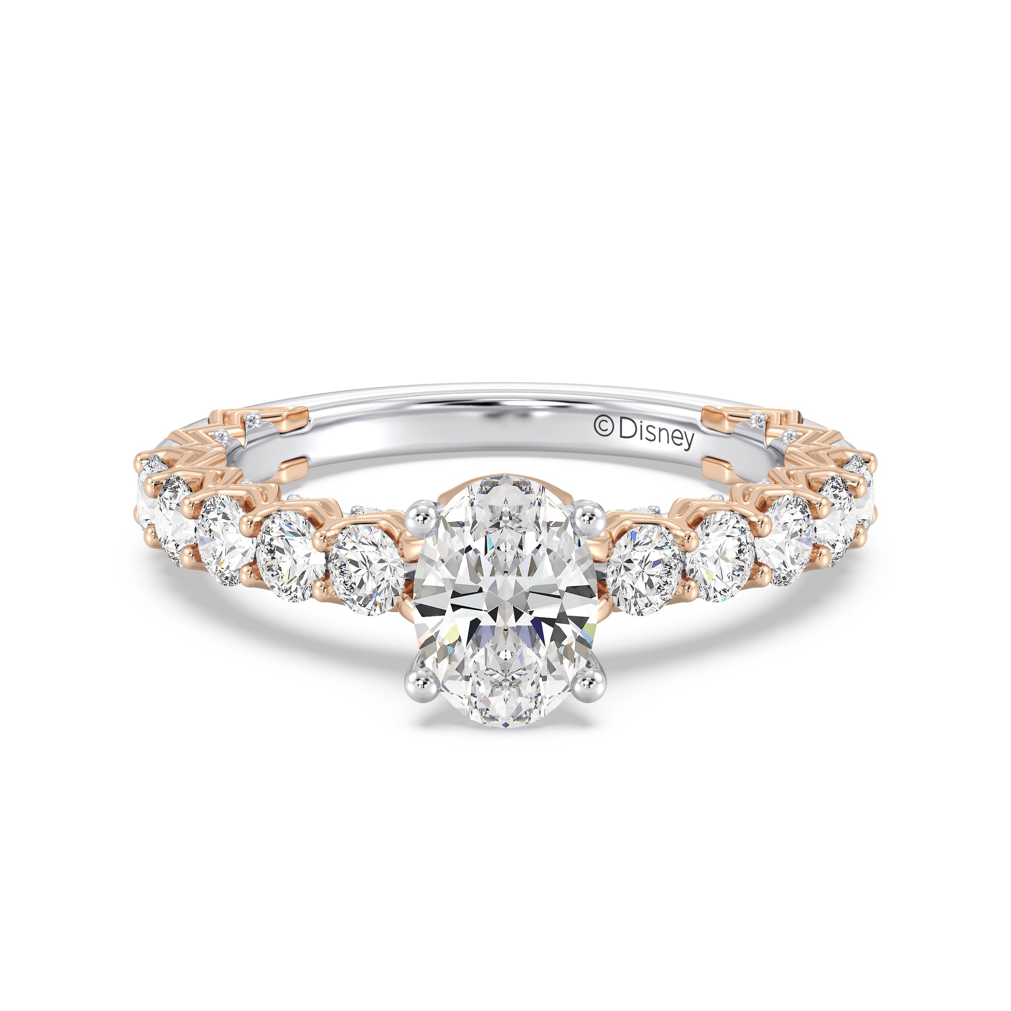 Disney's Aurora Inspired 2 CTTW Oval Cut Lab Grown Diamond