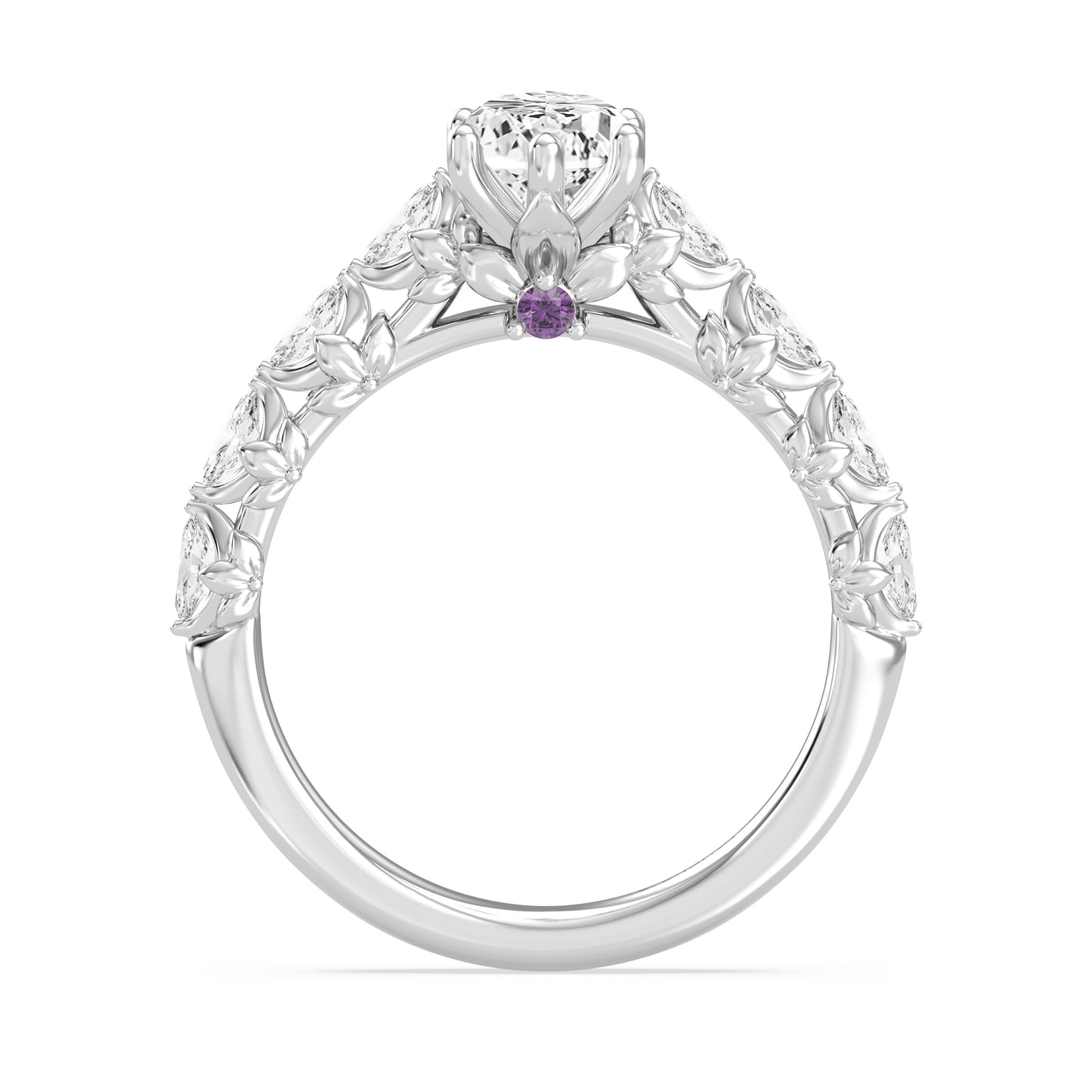Enchanted Star Lab Grown Diamond 14K Gold Rapunzel Flower Engagement Ring