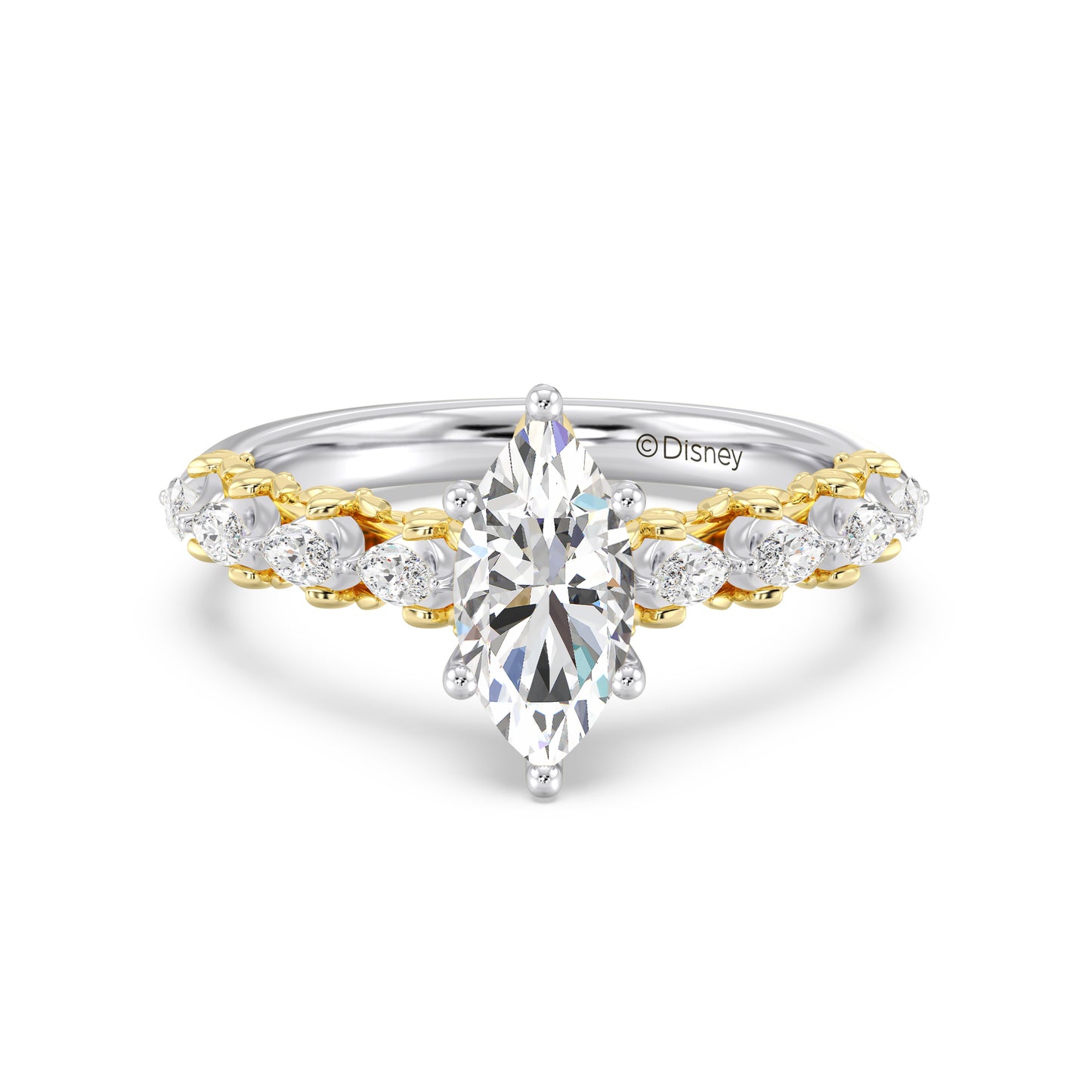 Enchanted Star Lab Grown Diamond 14K Gold Rapunzel Flower Engagement Ring