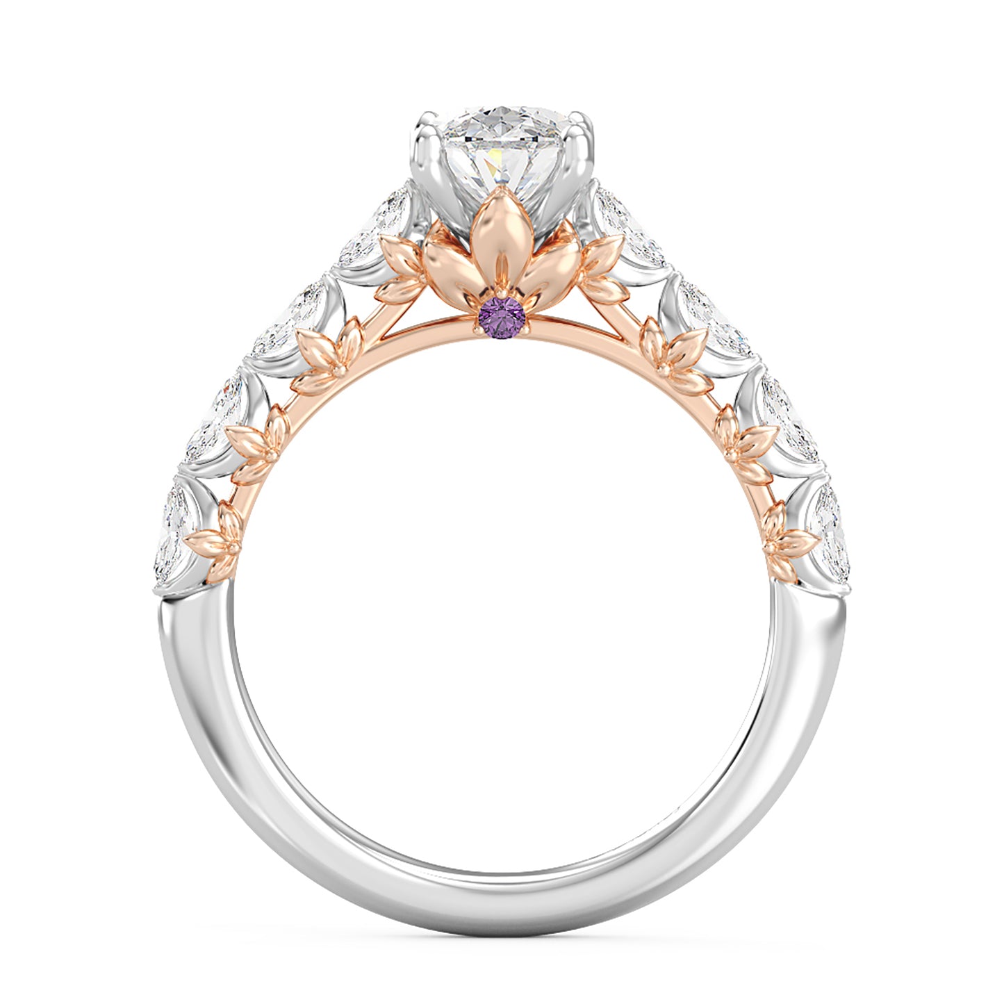 Enchanted Star Lab Grown Diamond 14K Gold Rapunzel Magic Flower Engagement Ring