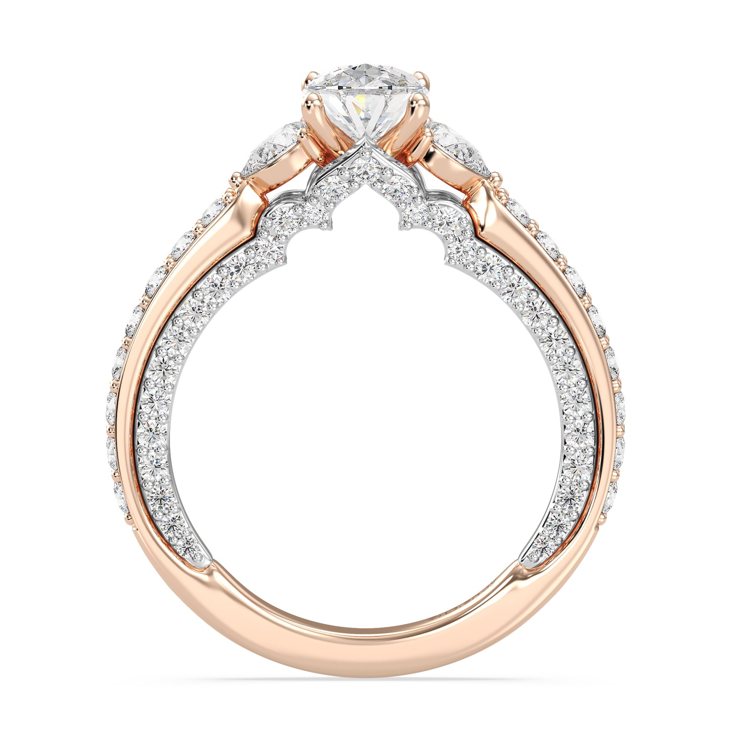 Enchanted Star Lab Grown Diamond 14K Gold Jasmine Three Stone Engagement Ring
