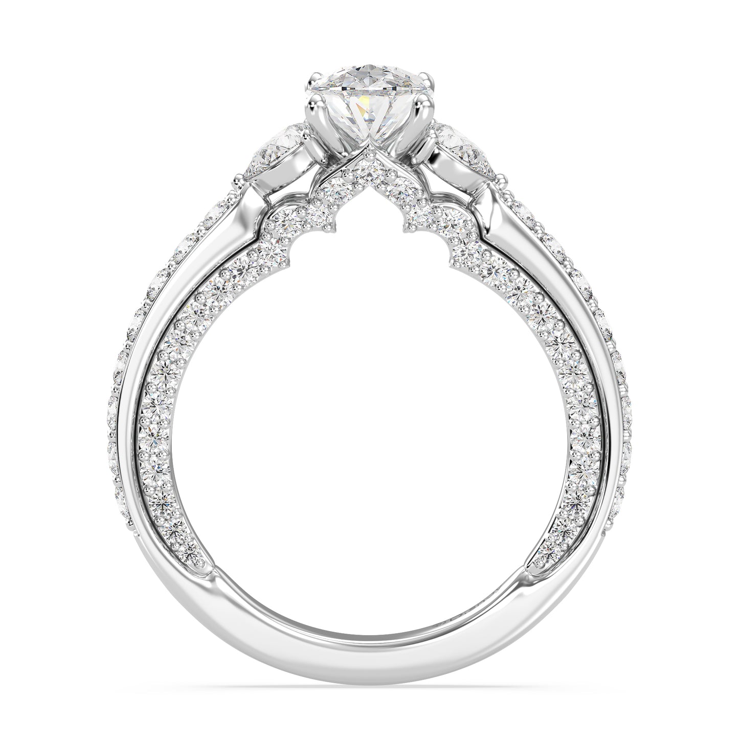Enchanted Star Lab Grown Diamond 14K Gold Jasmine Three Stone Engagement Ring