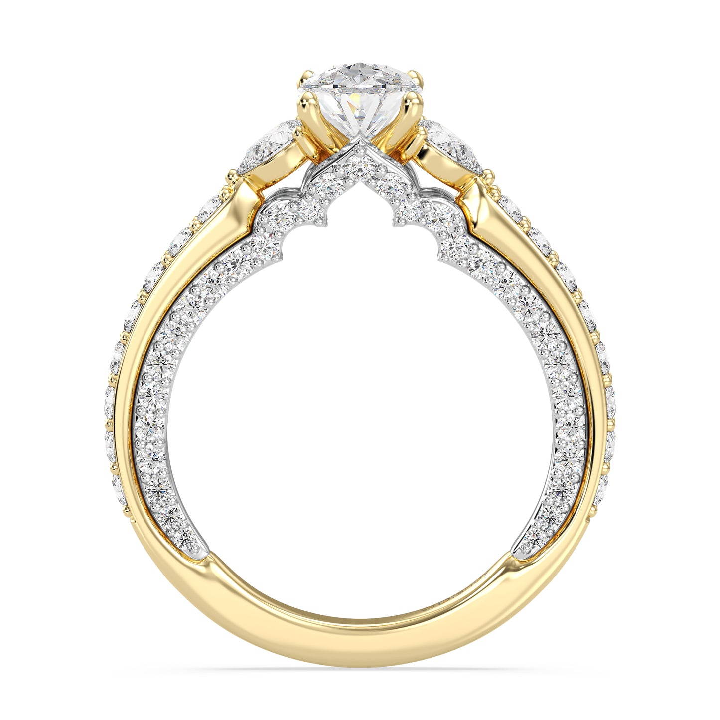 Enchanted Star Lab Grown Diamond 14K Gold Jasmine Three Stone Engagement Ring
