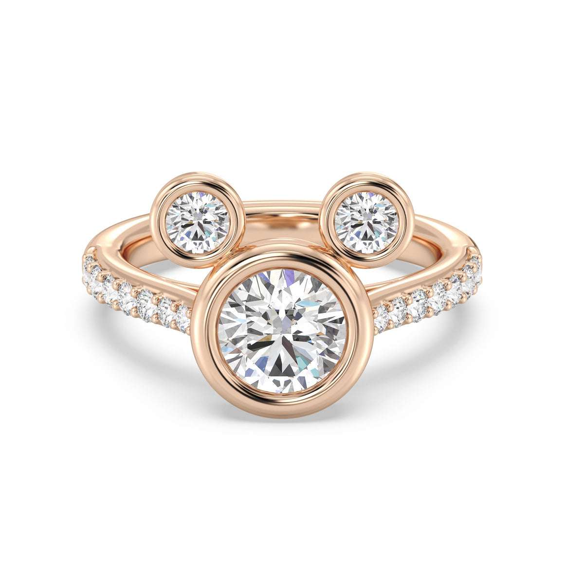 Disney Jewels Lab Grown Diamonds and 14K Gold Disney's Mickey Mouse Engagement Ring