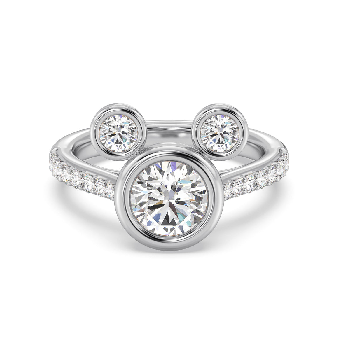 Disney Jewels Lab Grown Diamonds and 14K Gold Disney's Mickey Mouse Engagement Ring