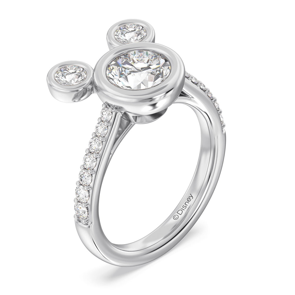 Disney Jewels Lab Grown Diamonds and 14K Gold Disney's Mickey Mouse Engagement Ring