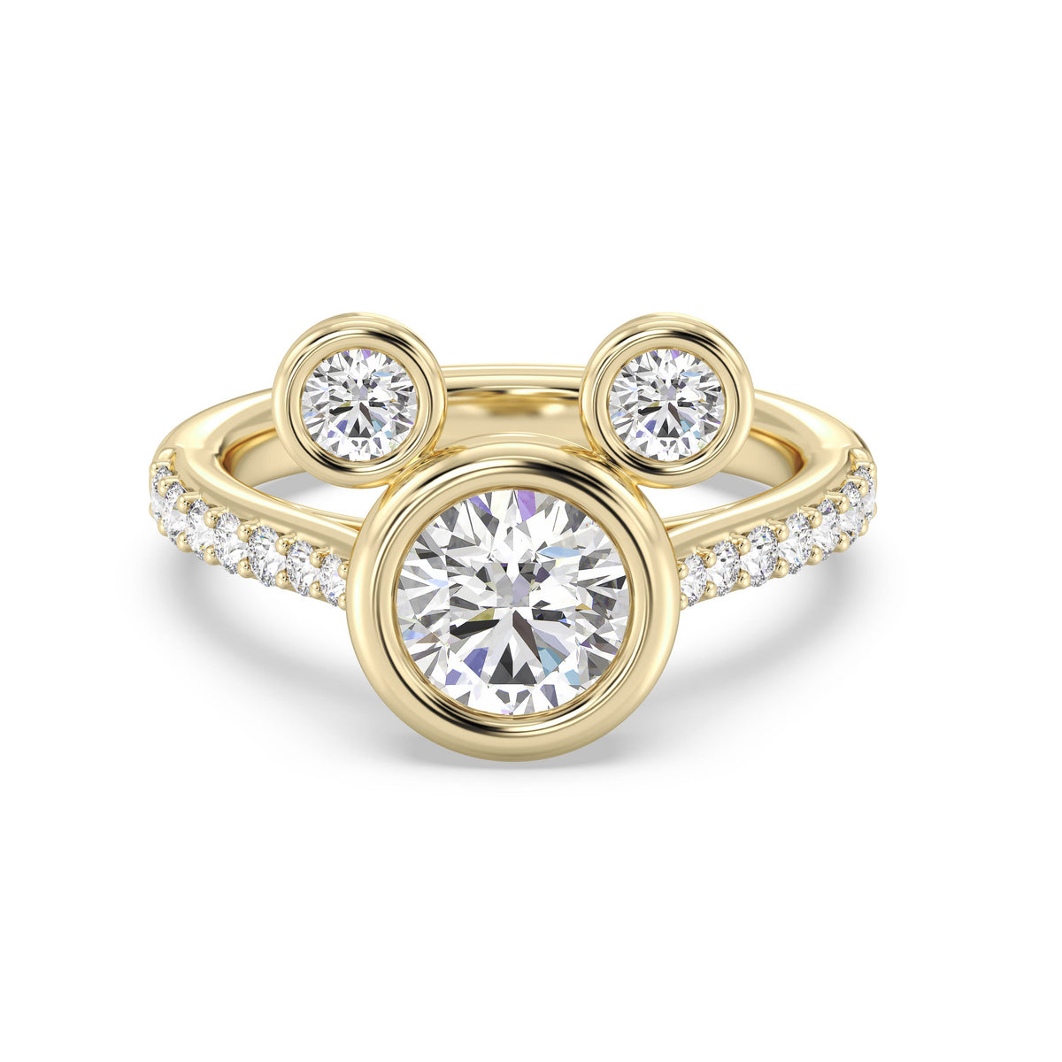 Disney Jewels Lab Grown Diamonds and 14K Gold Disney's Mickey Mouse Engagement Ring