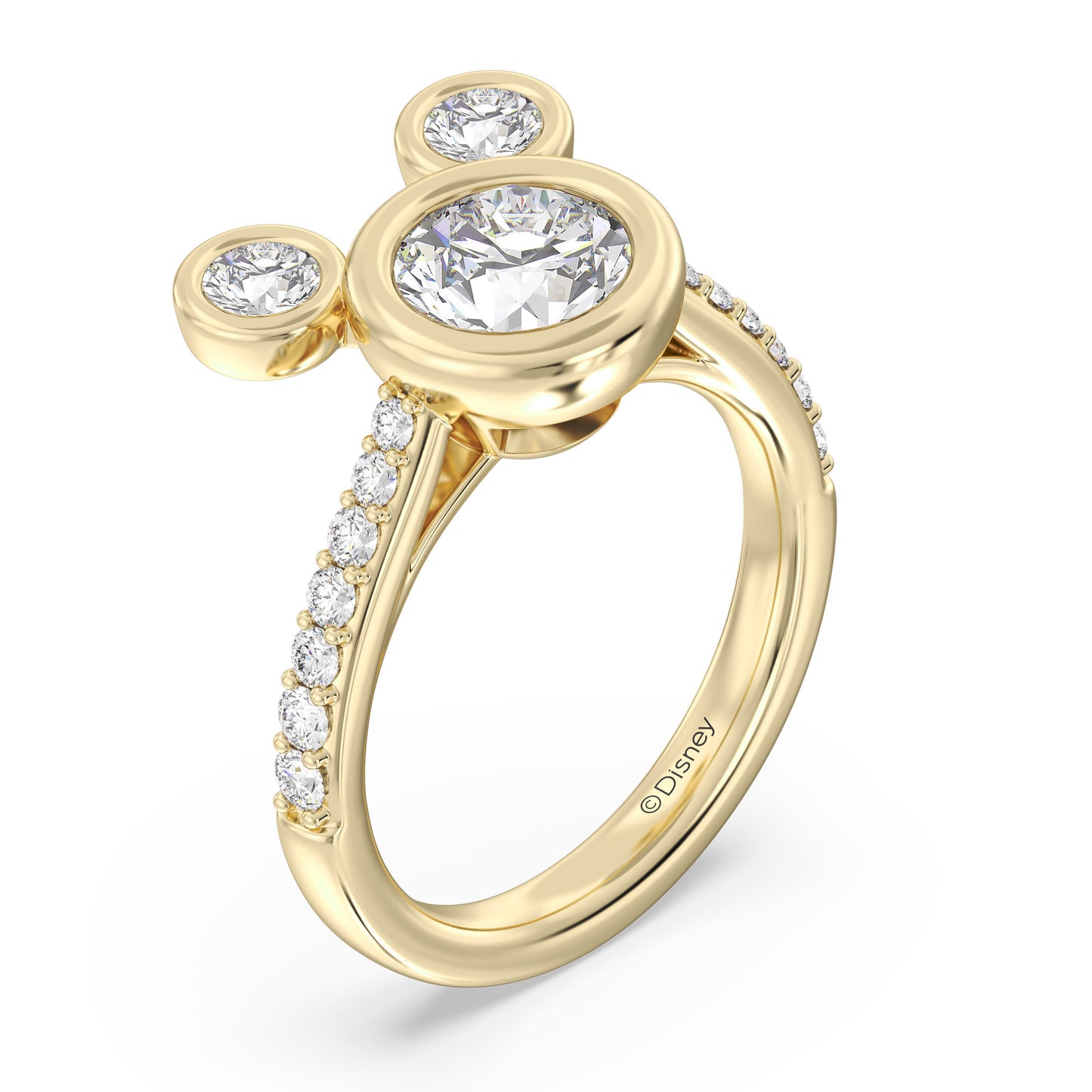 Disney Jewels Lab Grown Diamonds and 14K Gold Disney's Mickey Mouse Engagement Ring