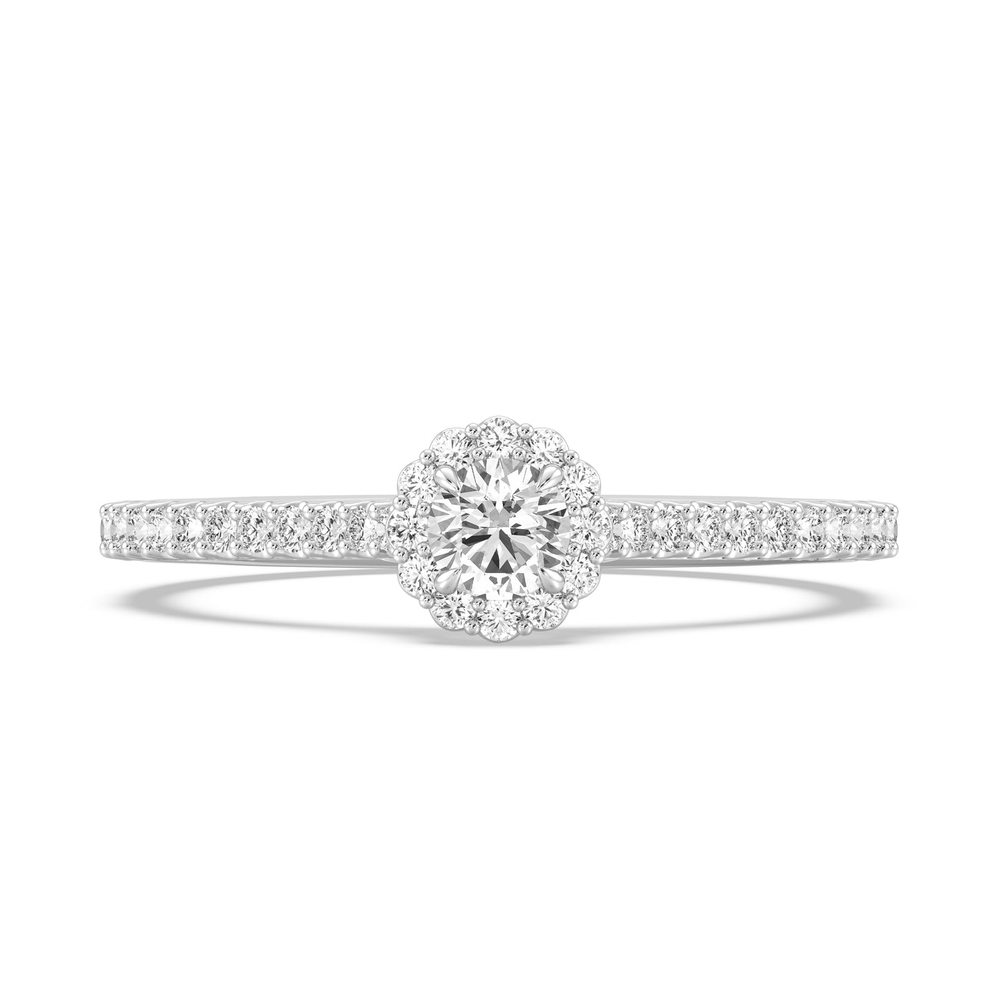 Enchanted Star 14K White Gold with 3/8 CTTW Lab Grown Diamond, Disney's Cinderella Promise Ring