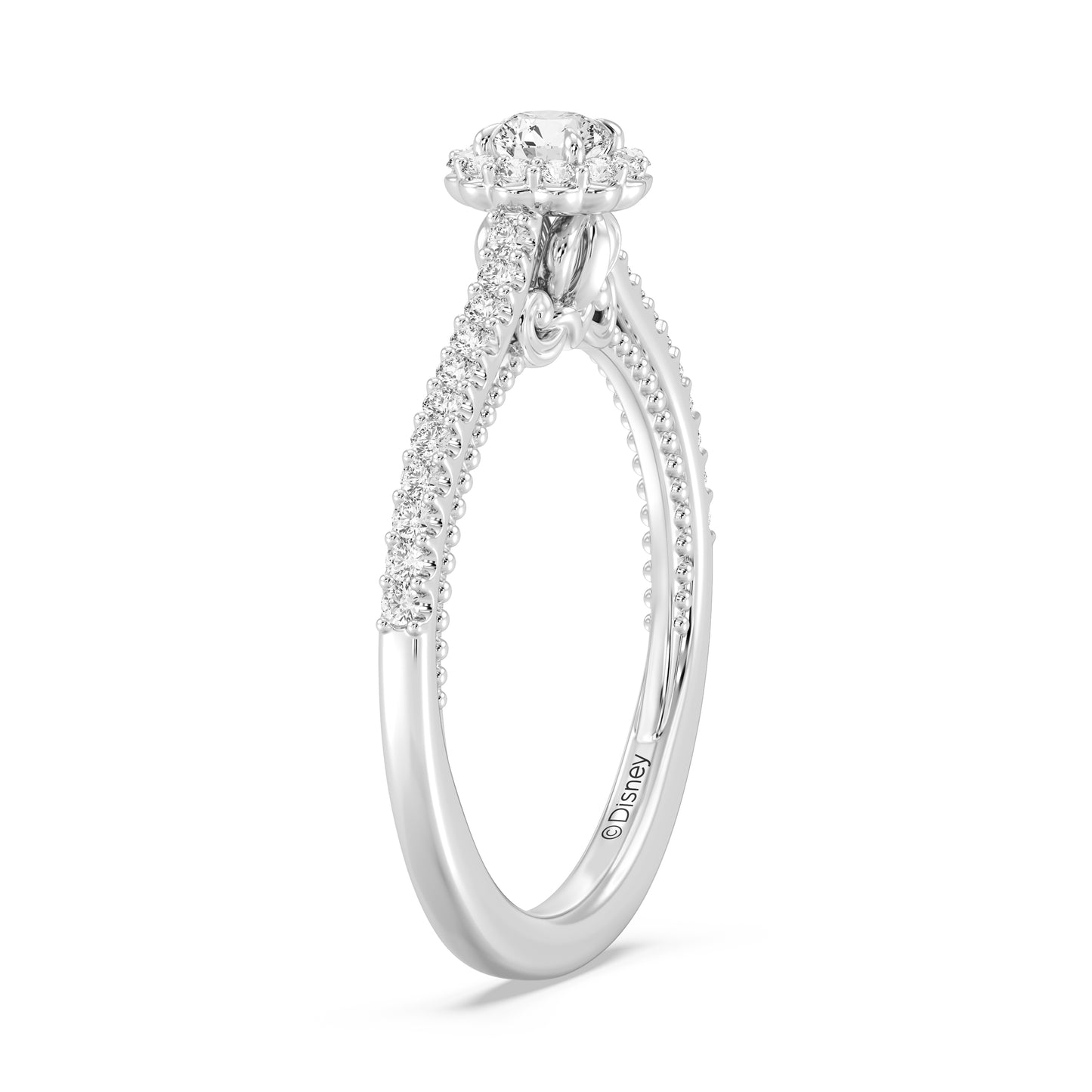 Enchanted Star 14K White Gold with 3/8 CTTW Lab Grown Diamond, Disney's Cinderella Promise Ring