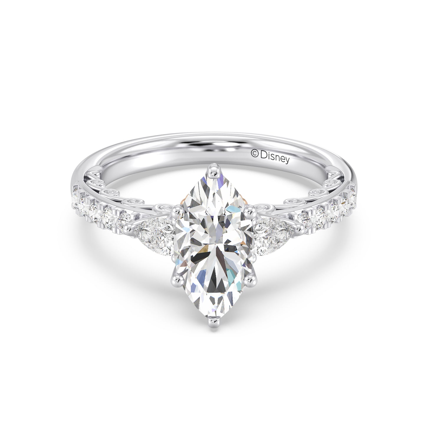 Enchanted Star Lab Grown Diamond 14K Gold Ariel Shell Gallery Engagement Ring