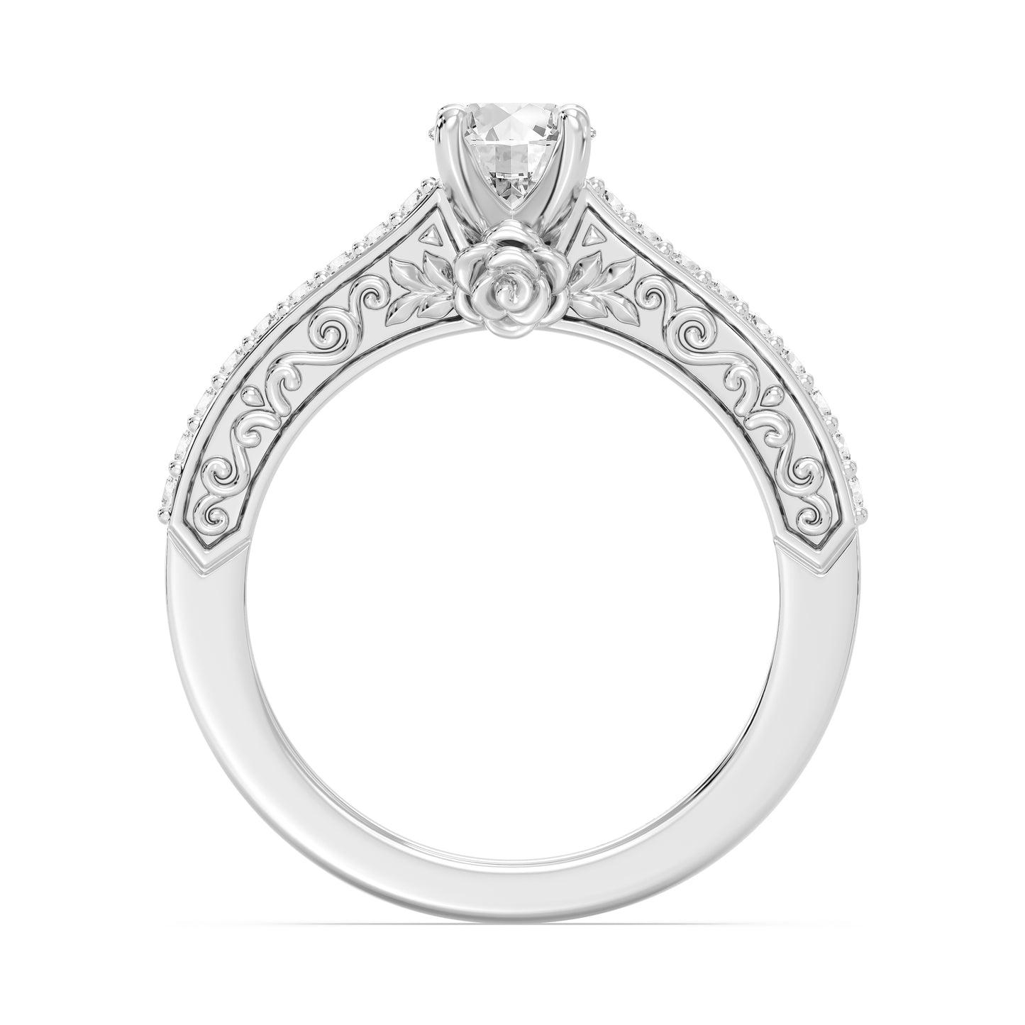 Enchanted Star 14K White Gold with 3/4 CTTW Lab Grown Diamond, Disney's Cinderella Promise Ring