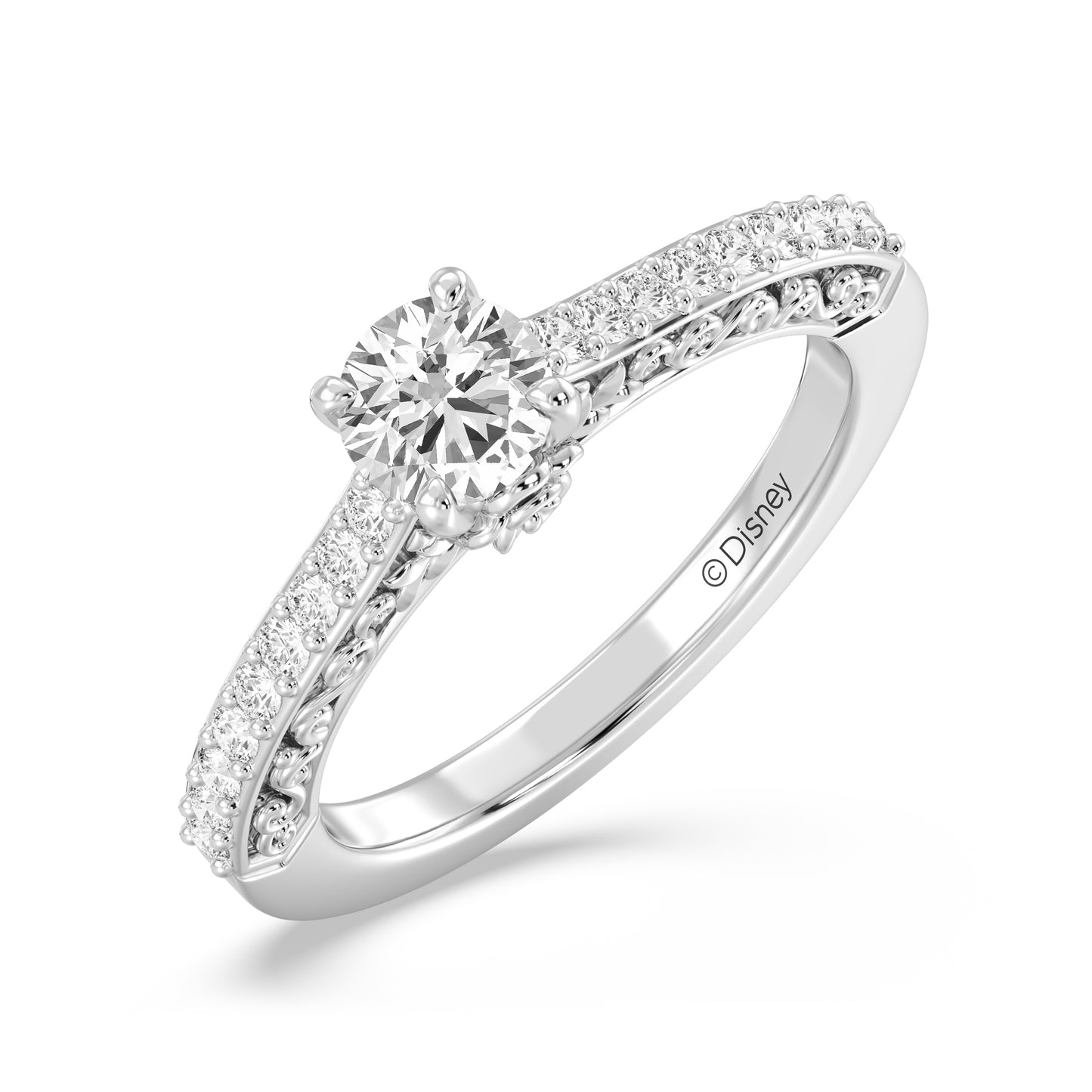 Enchanted Star 14K White Gold with 3/4 CTTW Lab Grown Diamond, Disney's Cinderella Promise Ring
