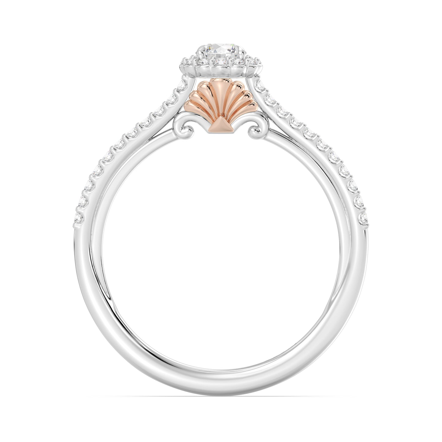Enchanted Star 14K White and Rose Gold with 3/8 CTTW Lab Grown Diamond, Disney's Ariel Promise Ring