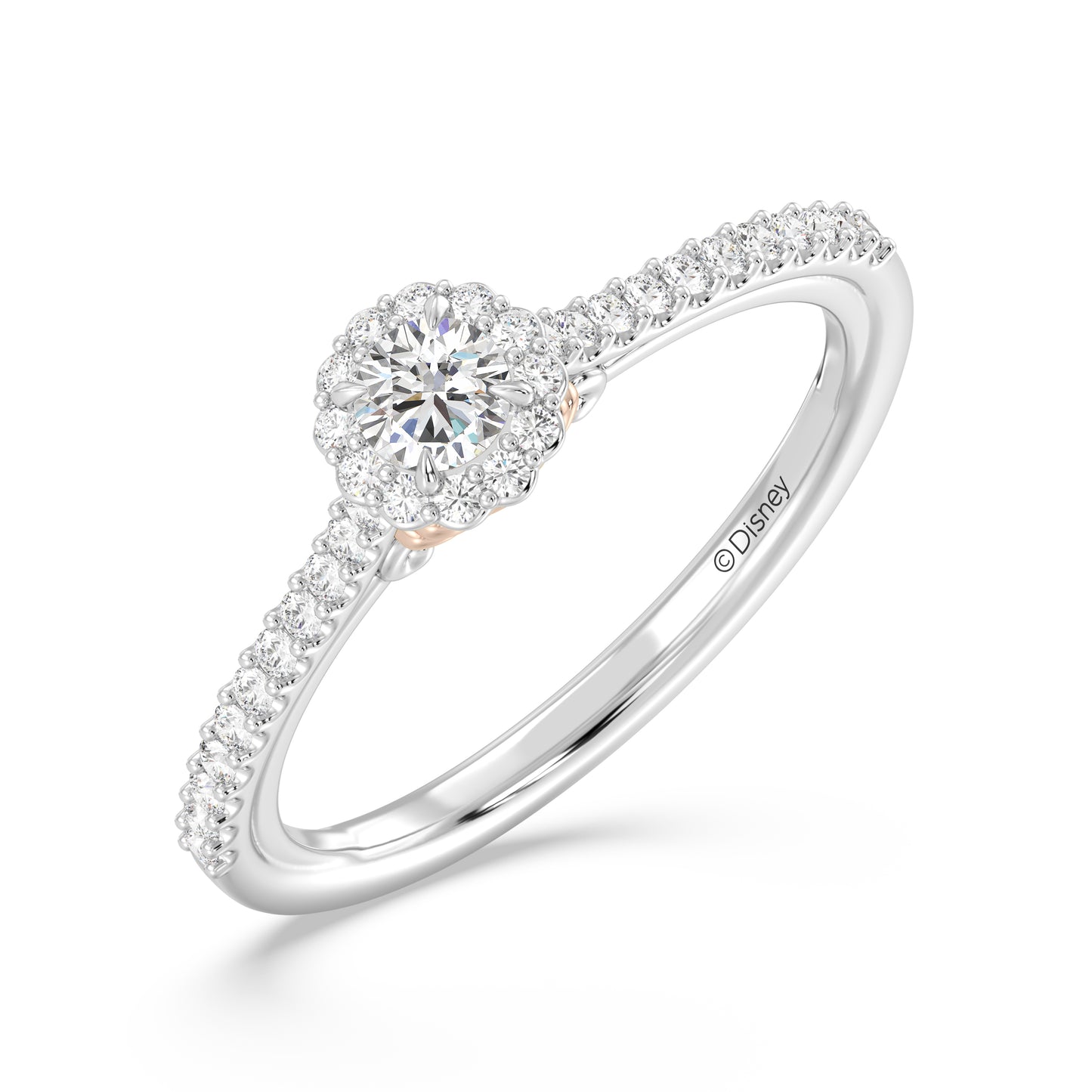 Enchanted Star 14K White and Rose Gold with 3/8 CTTW Lab Grown Diamond, Disney's Ariel Promise Ring