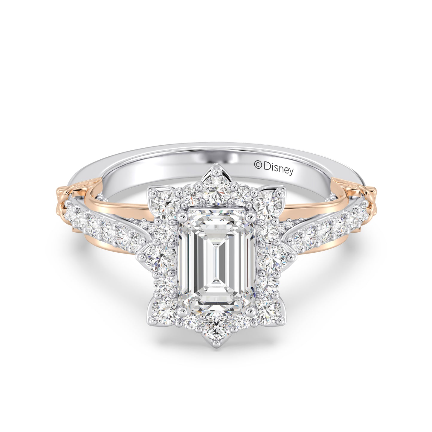 Enchanted Star Lab Grown Diamond 14K Gold Belle Halo Engagement Ring with Rose Gallery