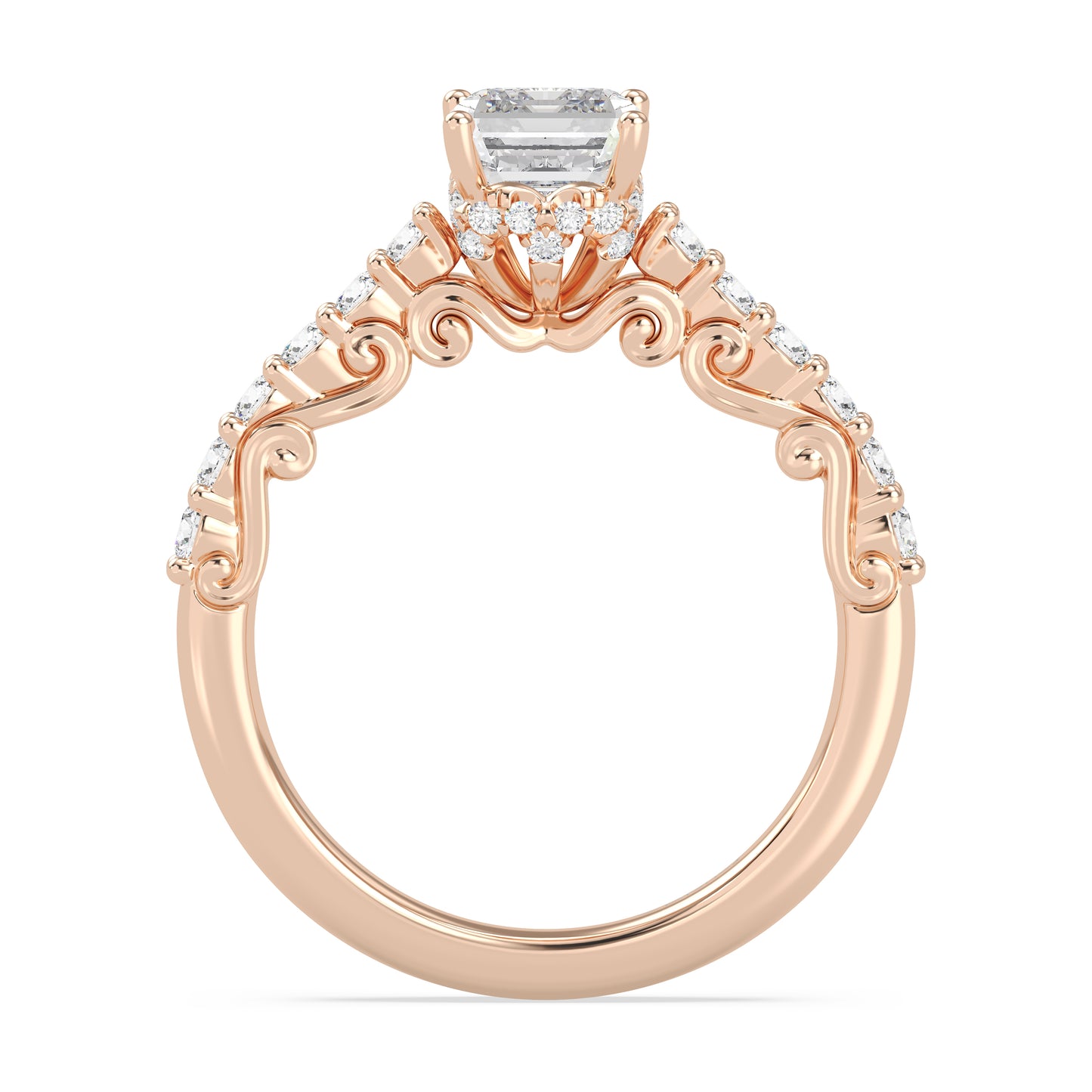 Enchanted Star Lab Grown Diamond 14K Gold Cinderella Filigree Engagement Ring