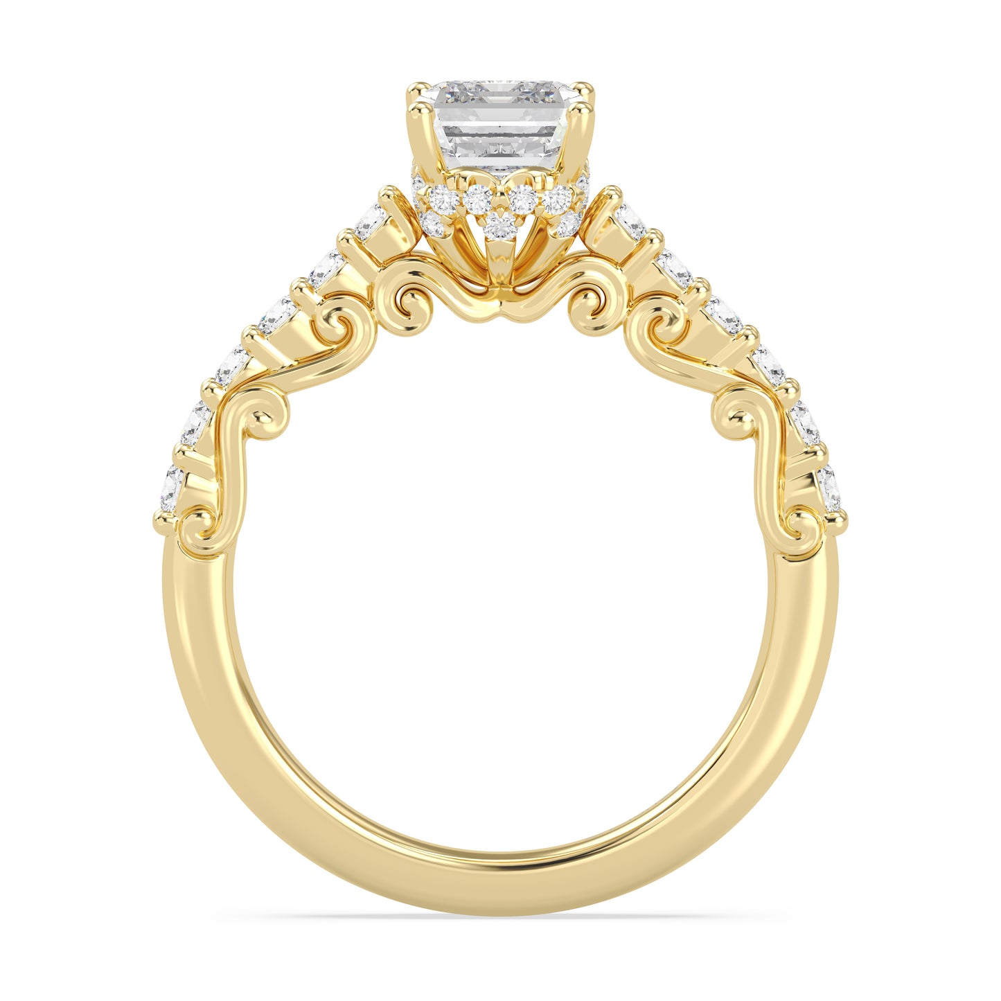 Enchanted Star Lab Grown Diamond 14K Gold Cinderella Filigree Engagement Ring