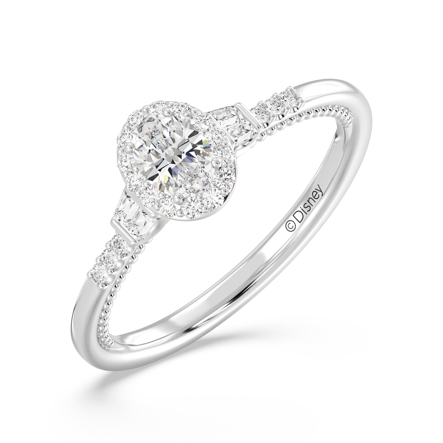Enchanted Star 14K White and Rose Gold with 1/2 CTTW Lab Grown Diamond, Disney's Belle Promise Ring