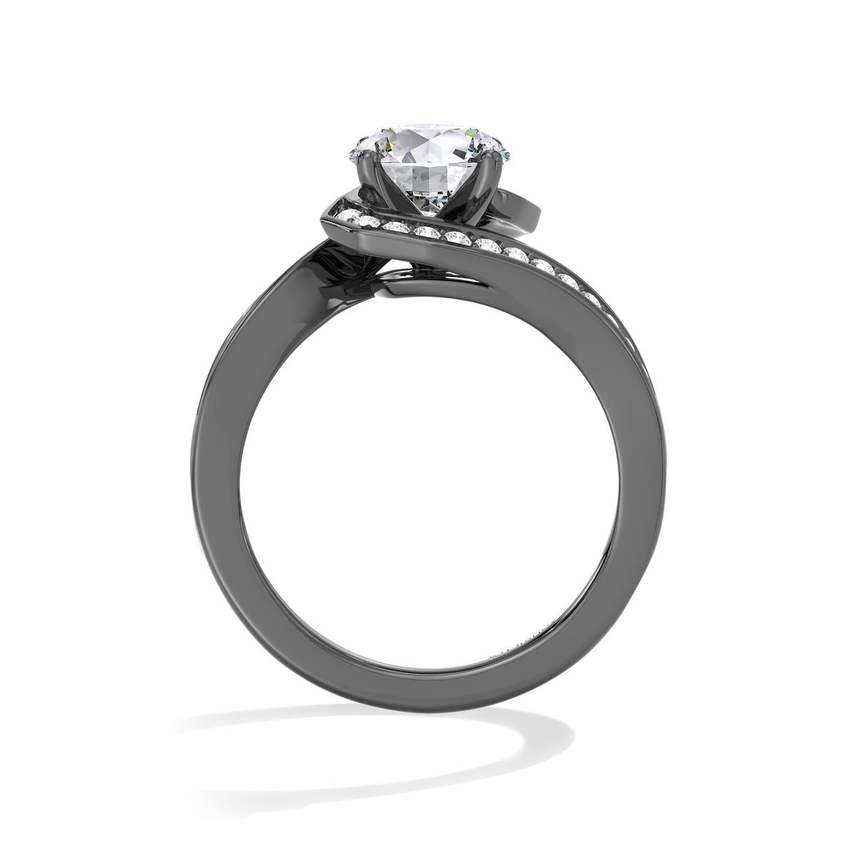 Disney Jewels Lab Grown Diamonds and Black Rhodium over 14K Gold Disney Tim Burton's The Nightmare Before Christmas Engagement Ring